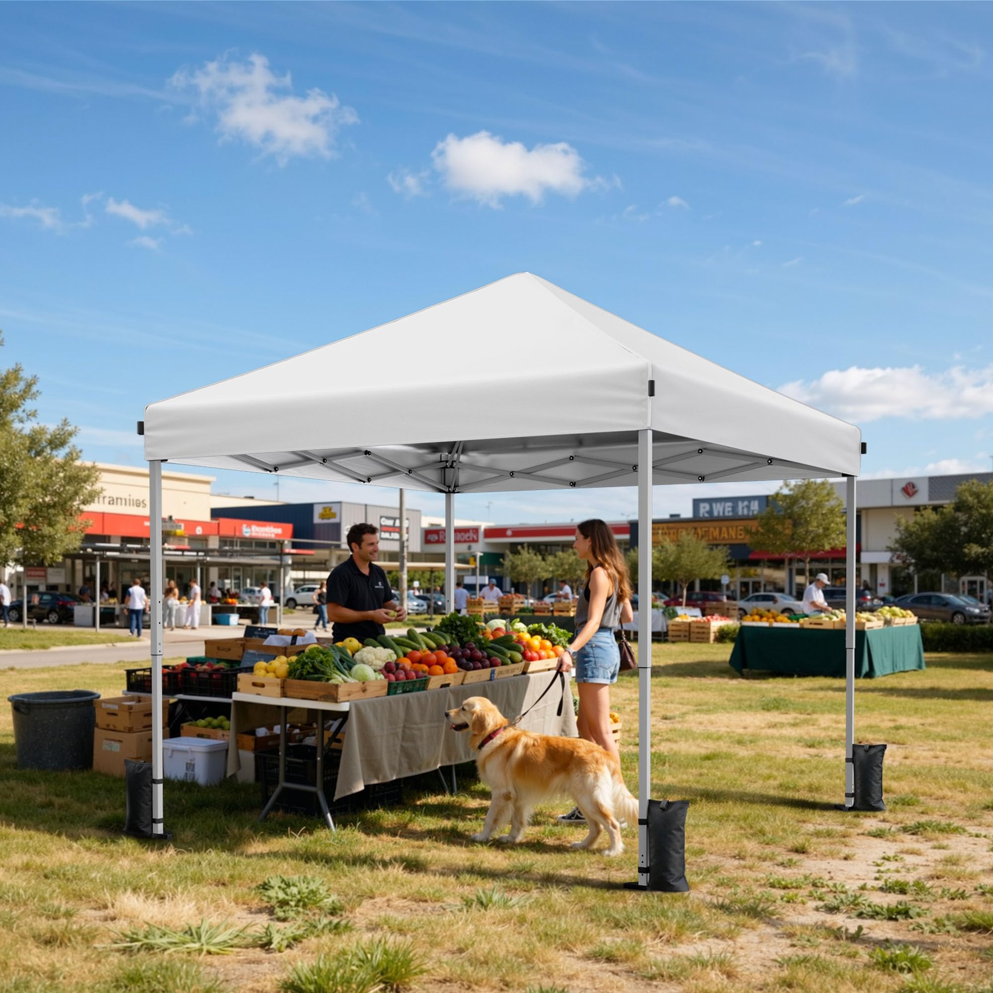 White 10x10 Instant Setup Outdoor Canopy