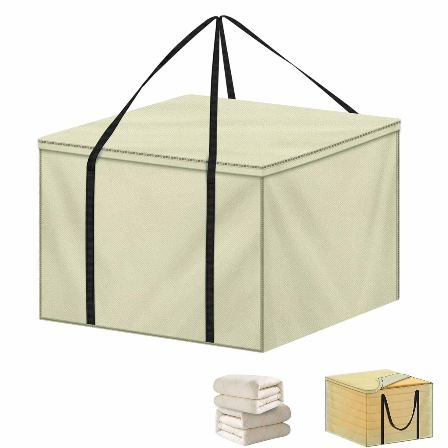 LAMUNI Housse de Rangement Carré 80x80x60cm Tissu Oxford 600D Imperméable pour Coussin de Jardin