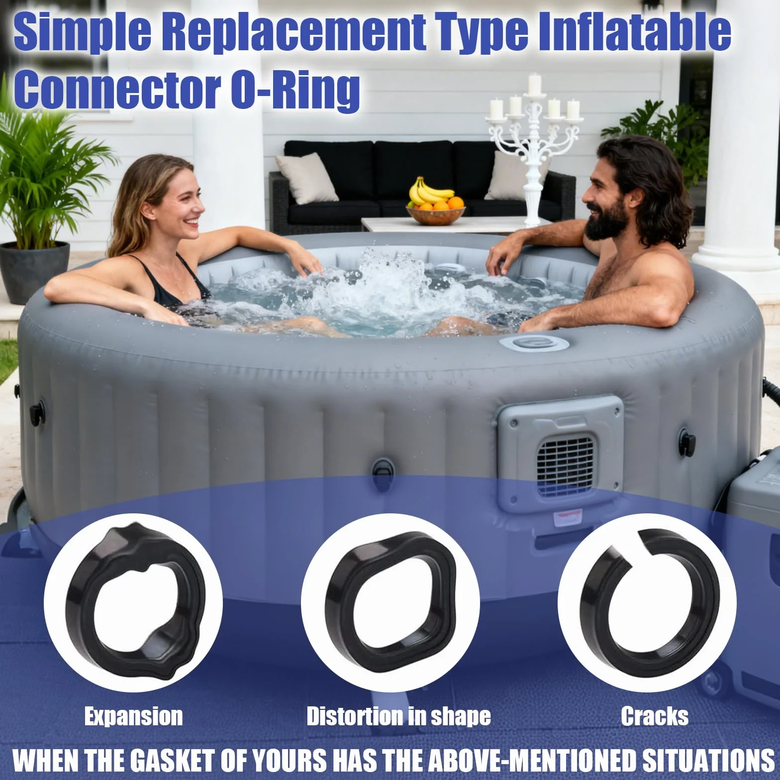 Joints Étanches pour Intex Pure Spa Simple Spa 11699, Connecteur de Tube Anti-Fuites Eau et Air pour Piscine Gonflable