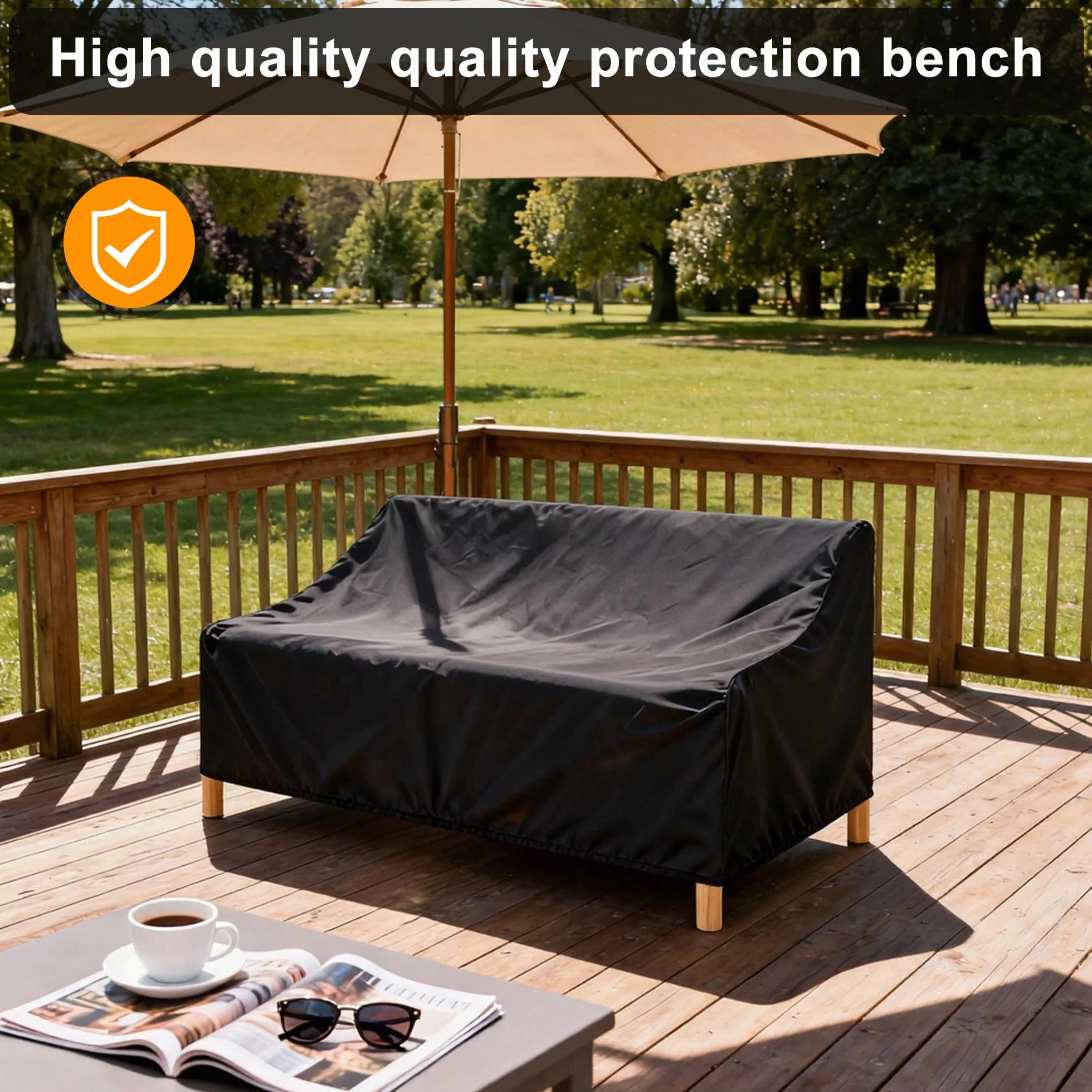 Housse de protection pour banc de jardin 2 places Oxford imperméable