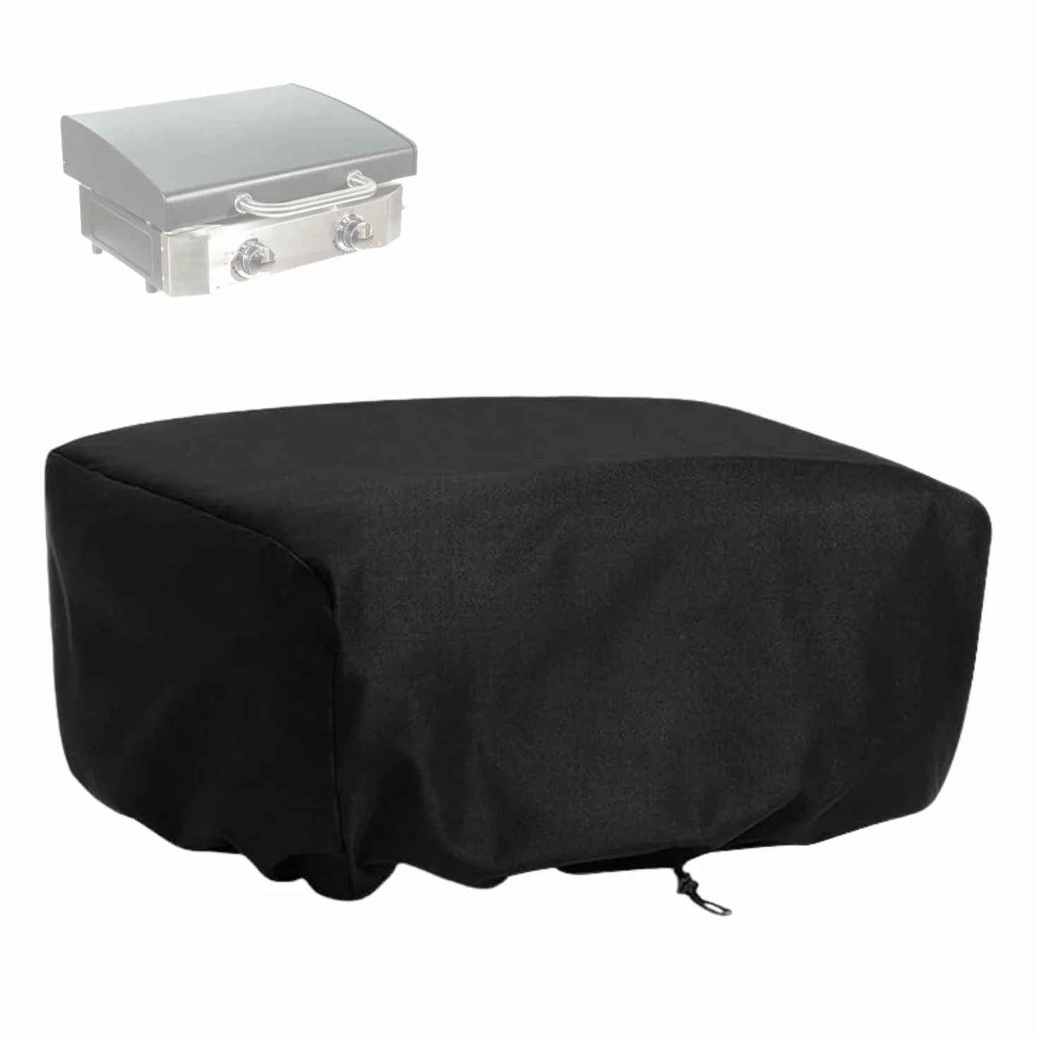 Housse Plancha Extérieur Barbecue 55 x 55 x 27 cm Tissu Oxford Noir Protection Imperméable Anti Poussière Cordon de Serrage