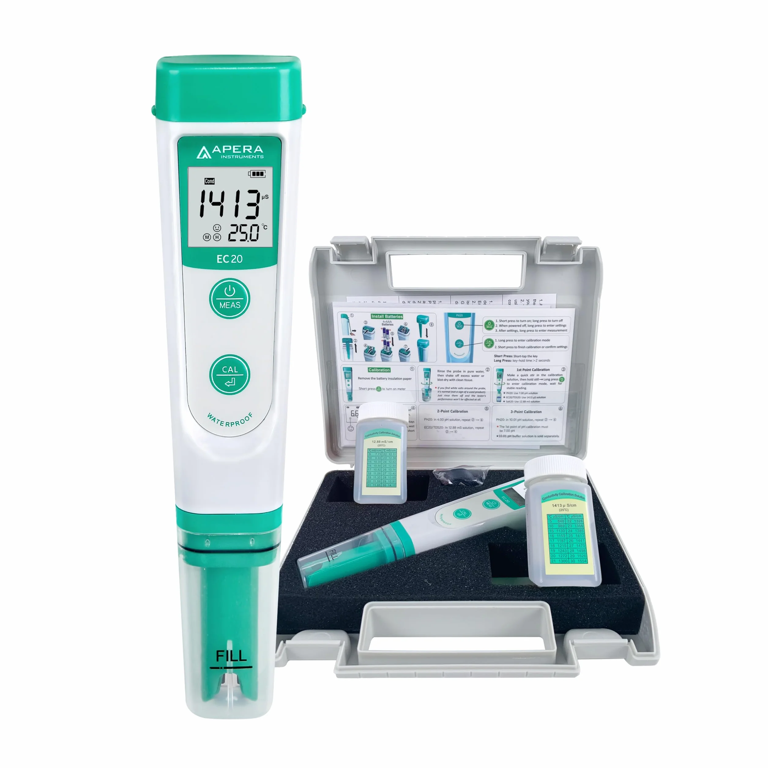 Apera Instruments Ai212 testeur de poche conductivité EC20 kit complet