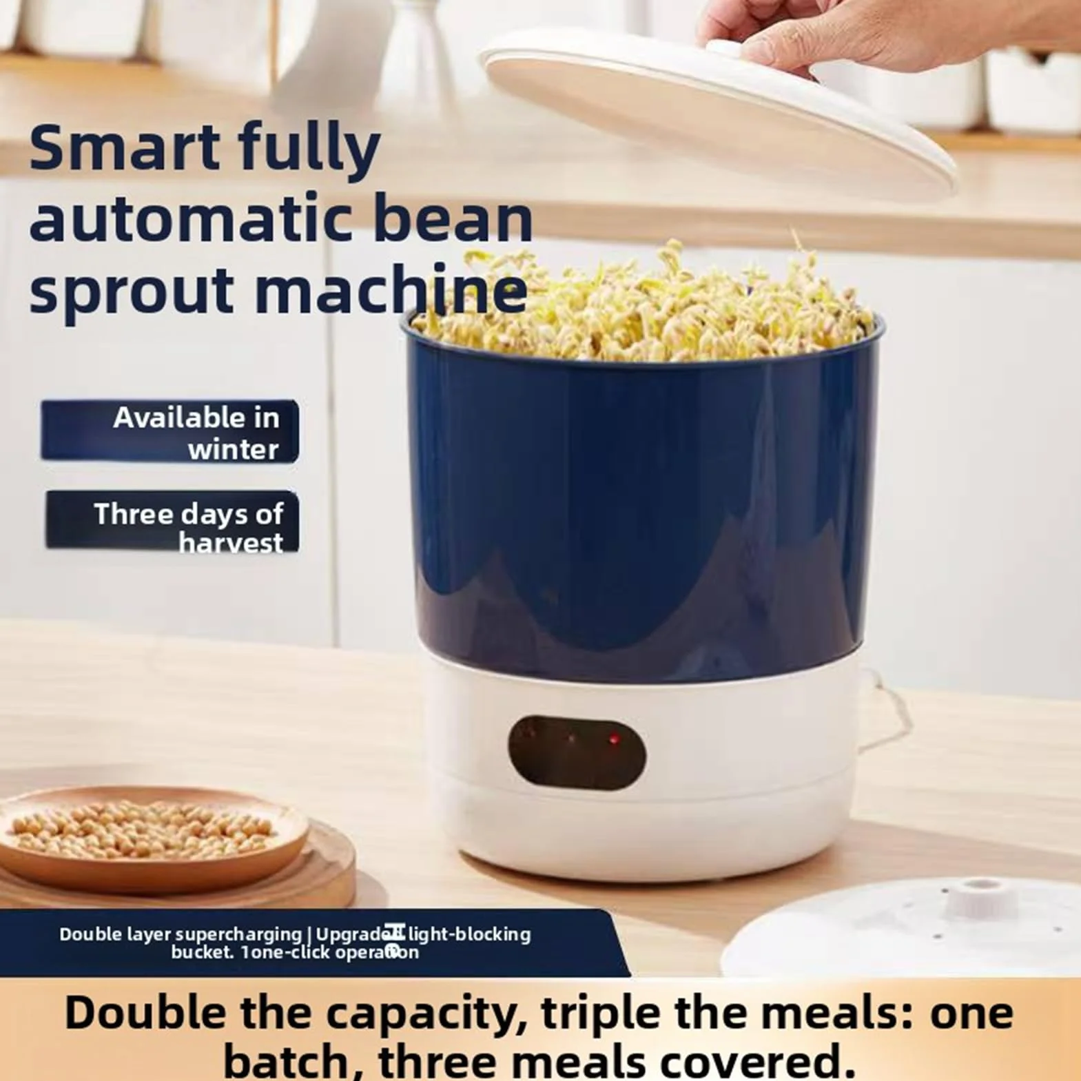 SIXRUN Germoir Intelligent Automatique avec Arrosage Rotatif Prise UE 220V