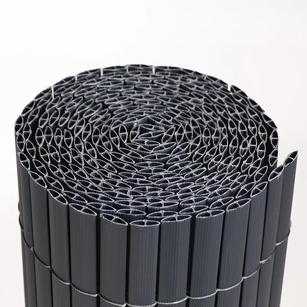 Mazovia Cache Balcon PVC 150x500 cm Gris sans Percer Résistant aux Intempéries UV Moderne