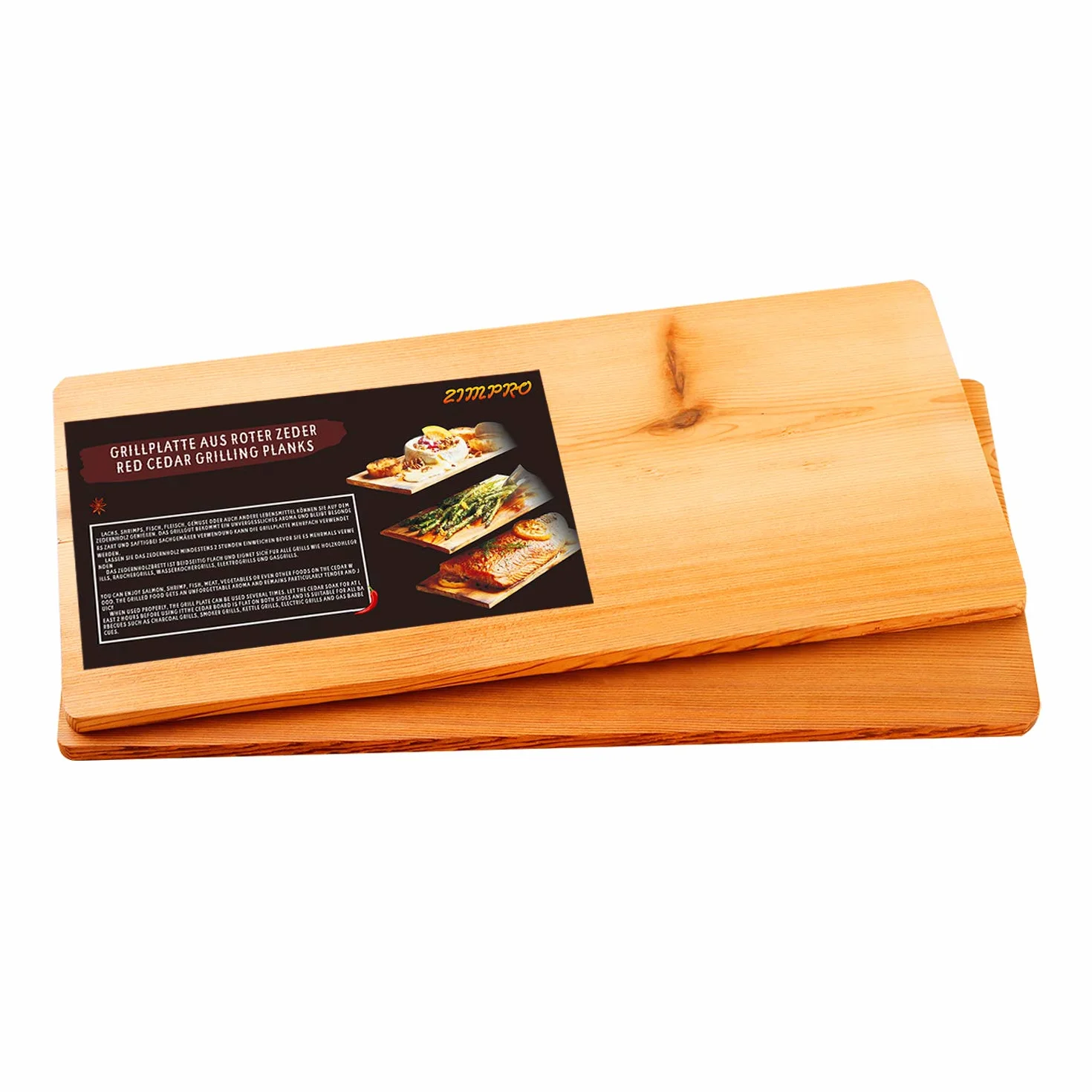 Planches en Bois de cèdre TRUSTTO pour Barbecue Lot de 2 Naturel