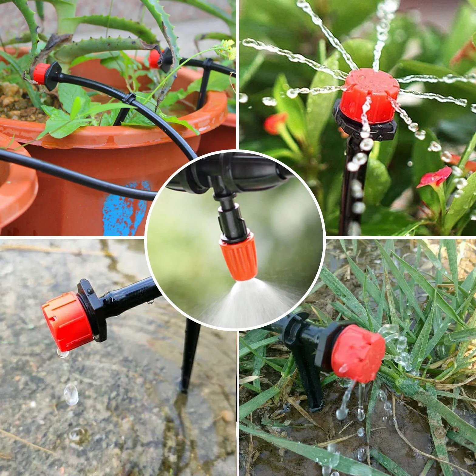 Kit d'irrigation Goutte à Goutte 340Pcs, Système d'Arrosage Automatique 55m+15m pour Jardin Pelouse Serre