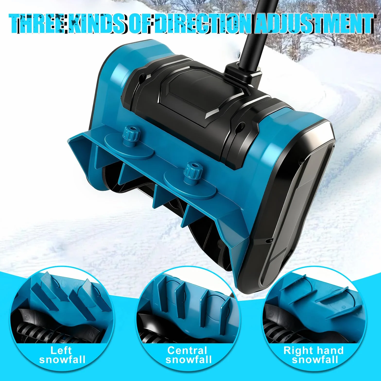 Roadtime Fraise à neige sans fil 18 V pour batterie Makita, déneigeuse sans balais 1000 W, 3300 tr/min, portée 8 m