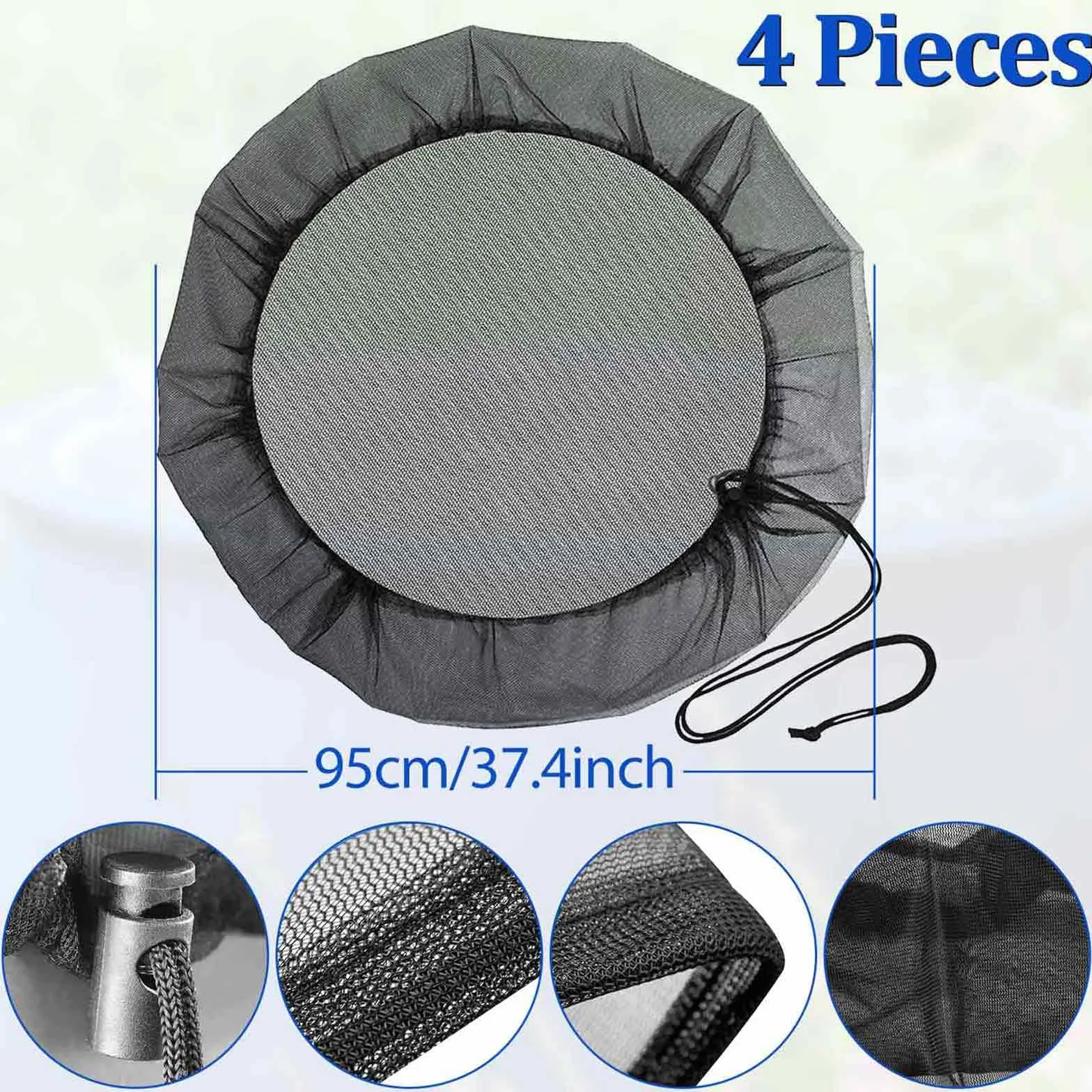 Réservoir d'eau de pluie 95 cm avec filet de collecte pour jardin, maille pour barils de pluie