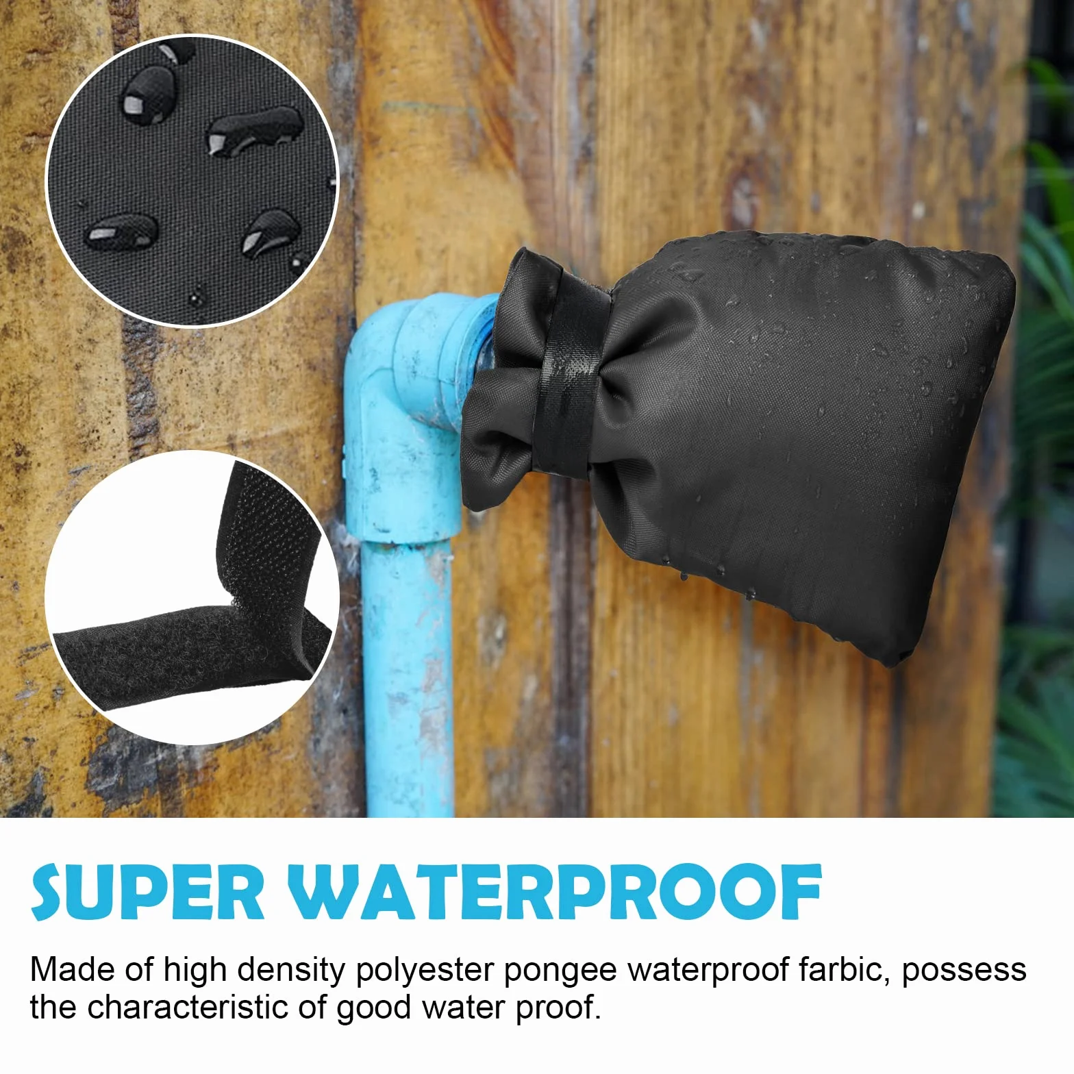 Vicloon Housse de Robinet pour L'extérieur 2pcs Antigel Imperméable 20cm x 15cm Noir