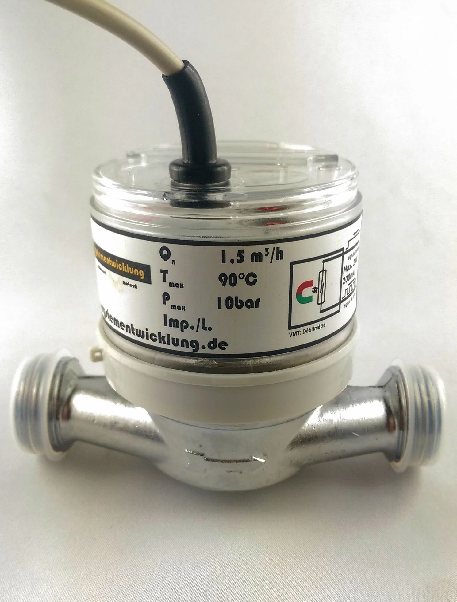 Débitmètre avec sortie d'impulsion Compteur d'eau Générateur de débit d'eau 1 Imp./L Qn 1,5m³/h
