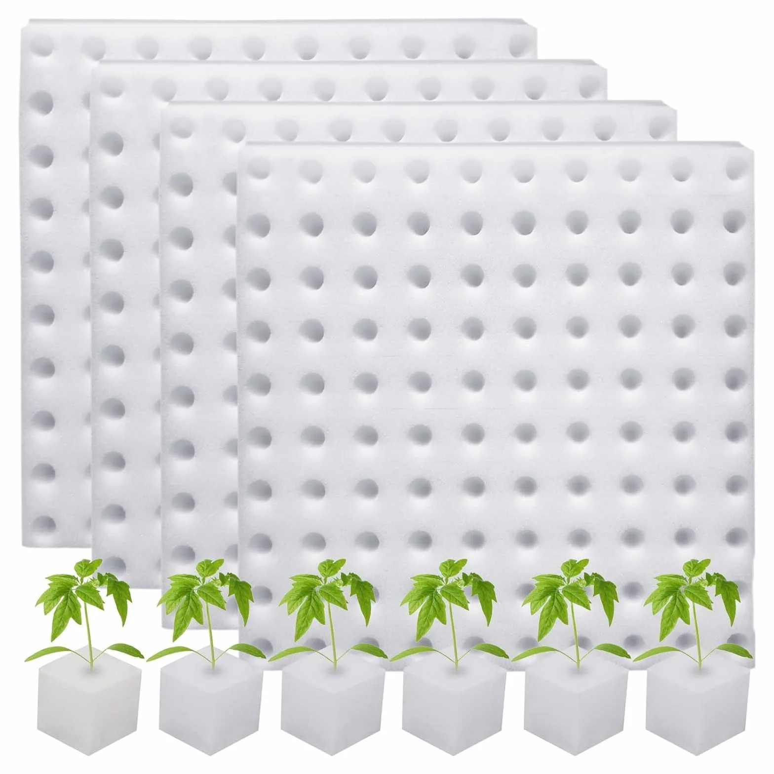 400 cubes en mousse hydroponiques pour pots en filet aéroponique serre
