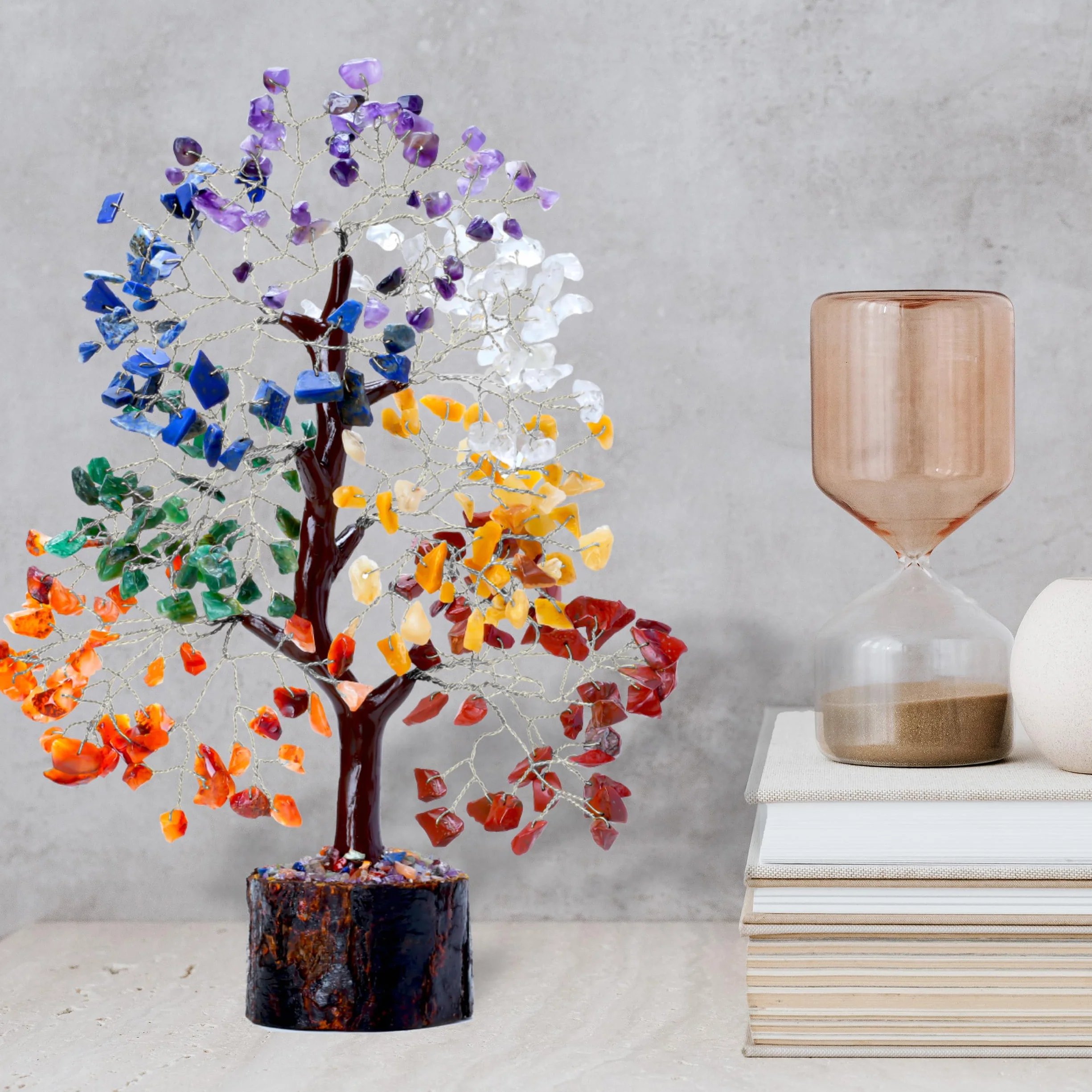Arbre de vie 7 chakras Bonsaï en cristal fait à la main Décoration spirituelle