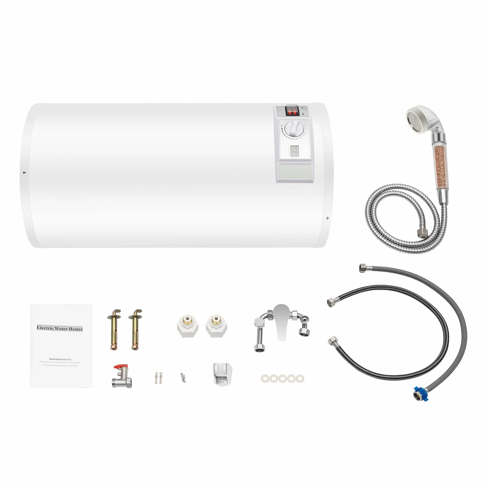 Chauffe Eau Electrique mural 80L 2000W IPX4 70x34cm stockage eau chaude