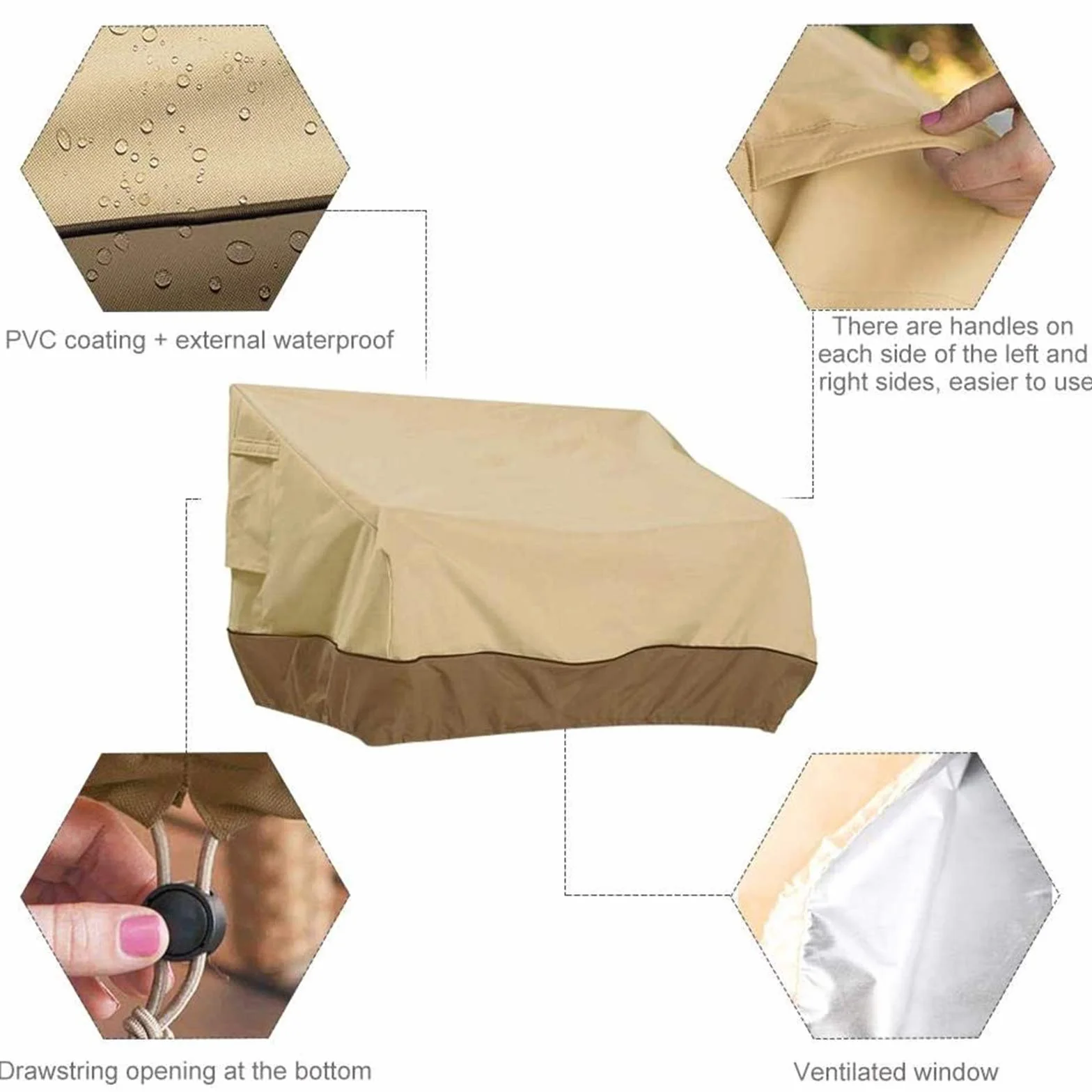 Housse de Canapé Extérieure imperméable Anti UV 223 x 83 x 84 cm