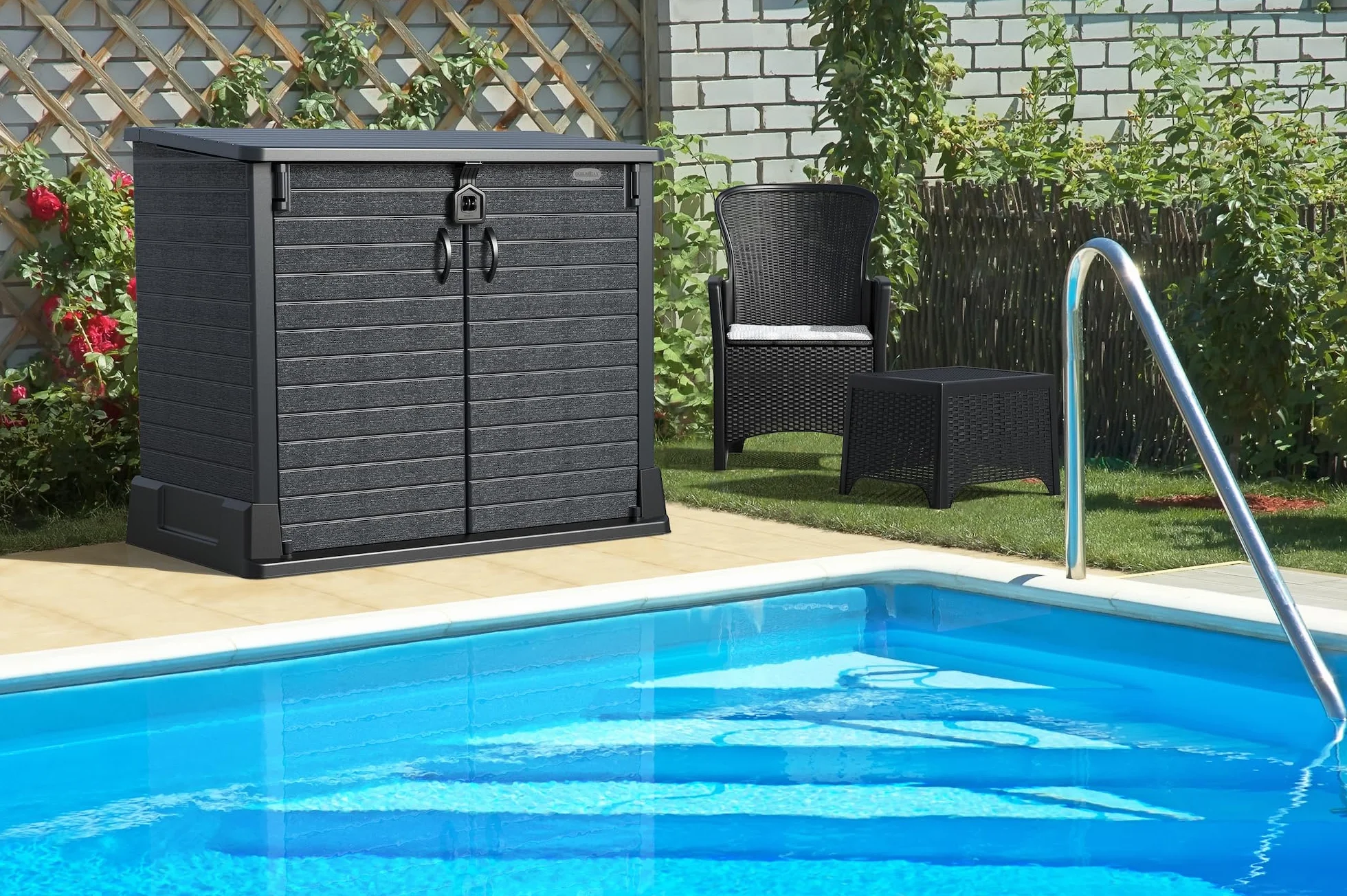 Duramax StoreAway 850L Plastic Garden Shed Outdoor Storage 130x74x110 cm Dark Grey