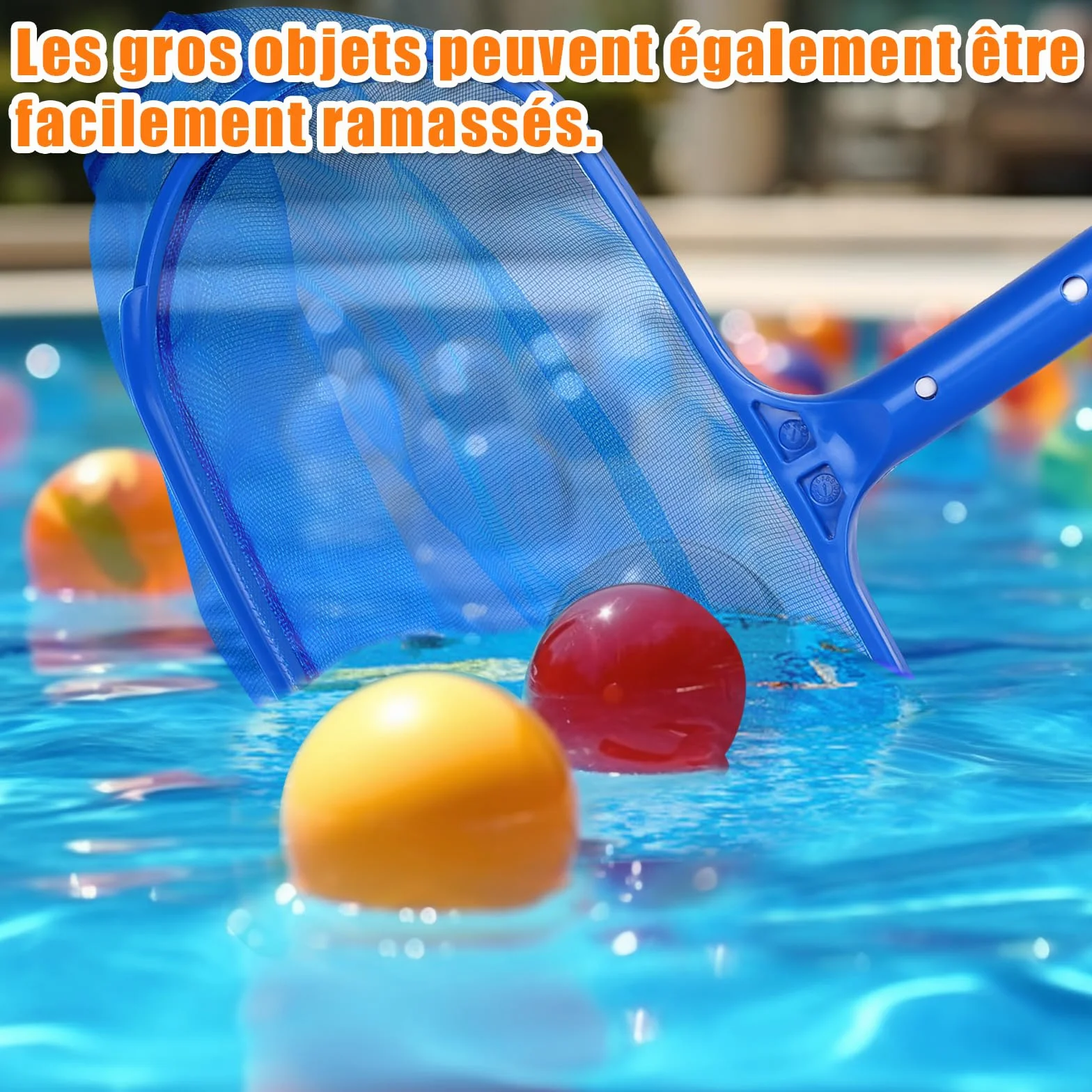 LIHAO Épuisette Surface Piscine Bassins Fontaines, Filet à Mailles Grand Capacité