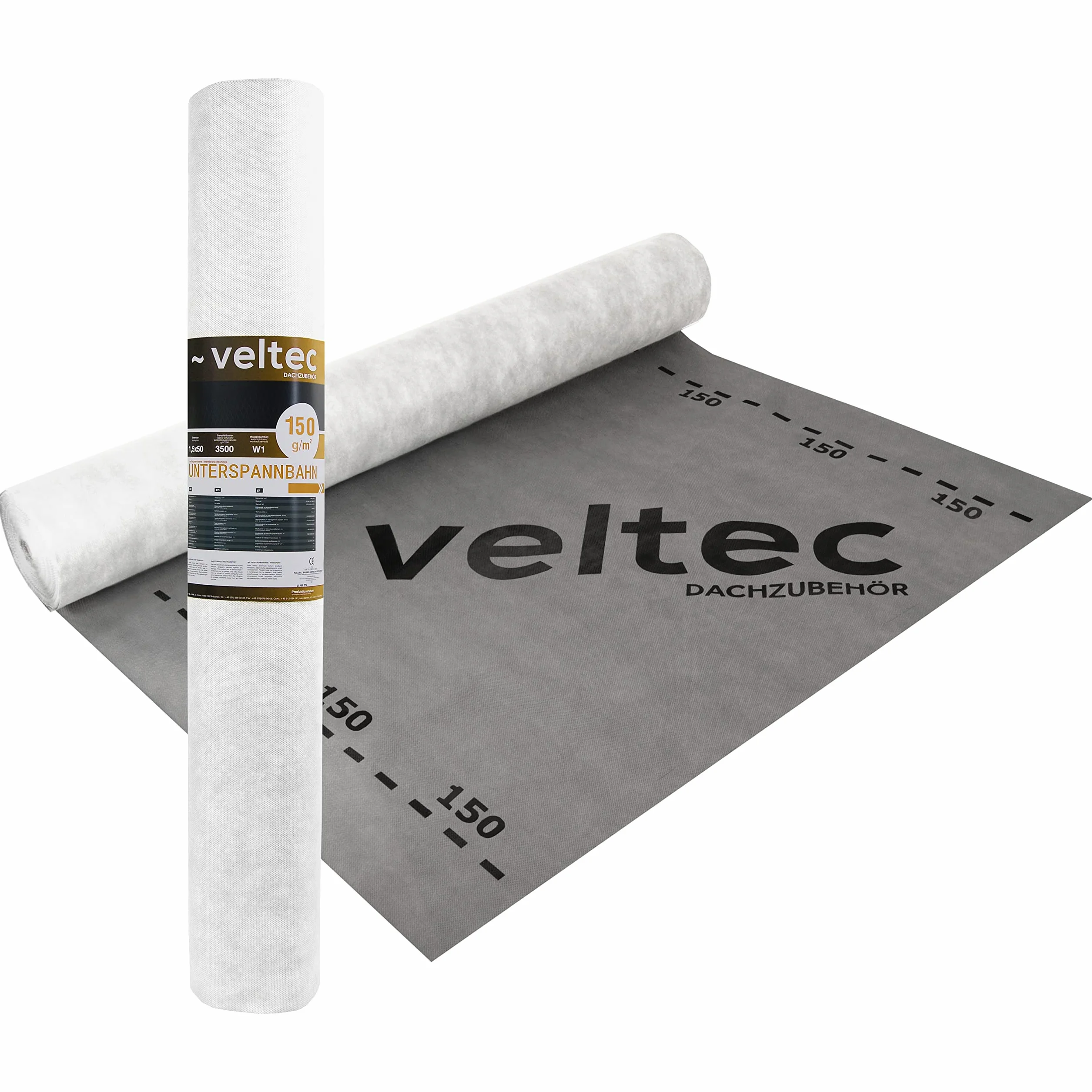 ARZER Lé de sous-toiture Écran de sous-toiture veltec Strong SD=0,03m 150g/m2 (75m2) /3-Couches