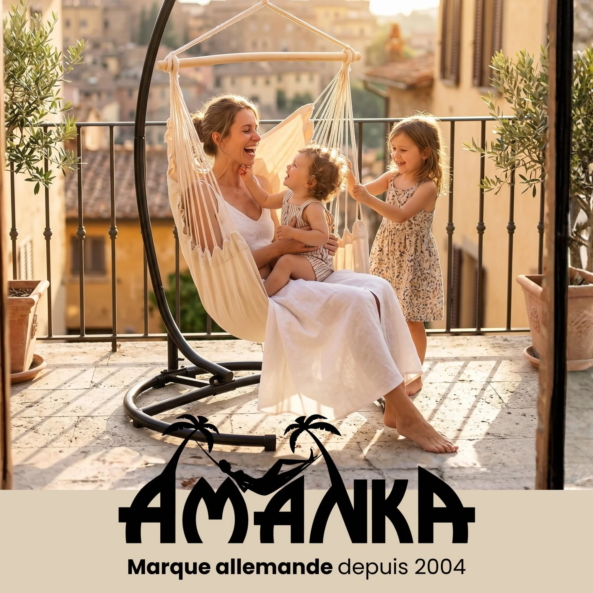 AMANKA Support Fauteuil Suspendu 210cm 150kg Cadre Jardin