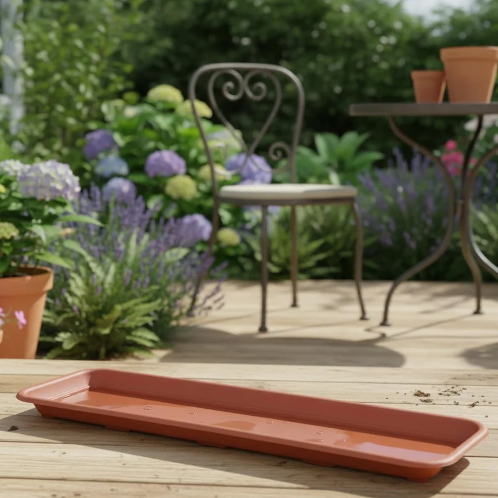 Tymar sous-pot pour jardinière rectangulaire 60 cm lot de 2 terre cuite