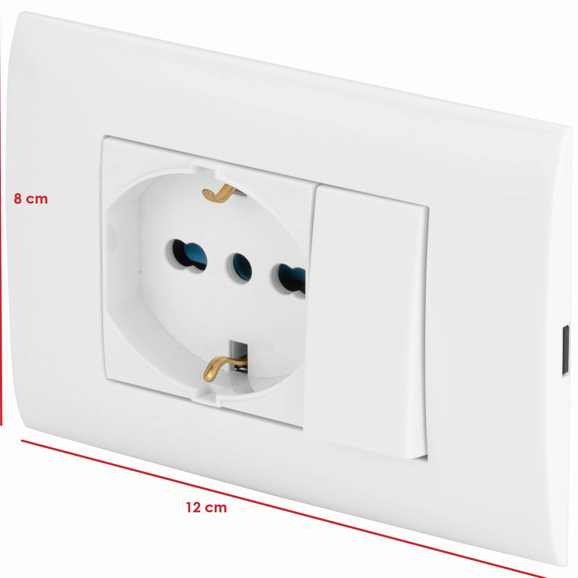 POLY POOL - Plaque Evolution PP6095X avec boîtier de 3 modules avec insert de dérivation électrique et prise multistandard - Kit de montage avec support et vis de montage