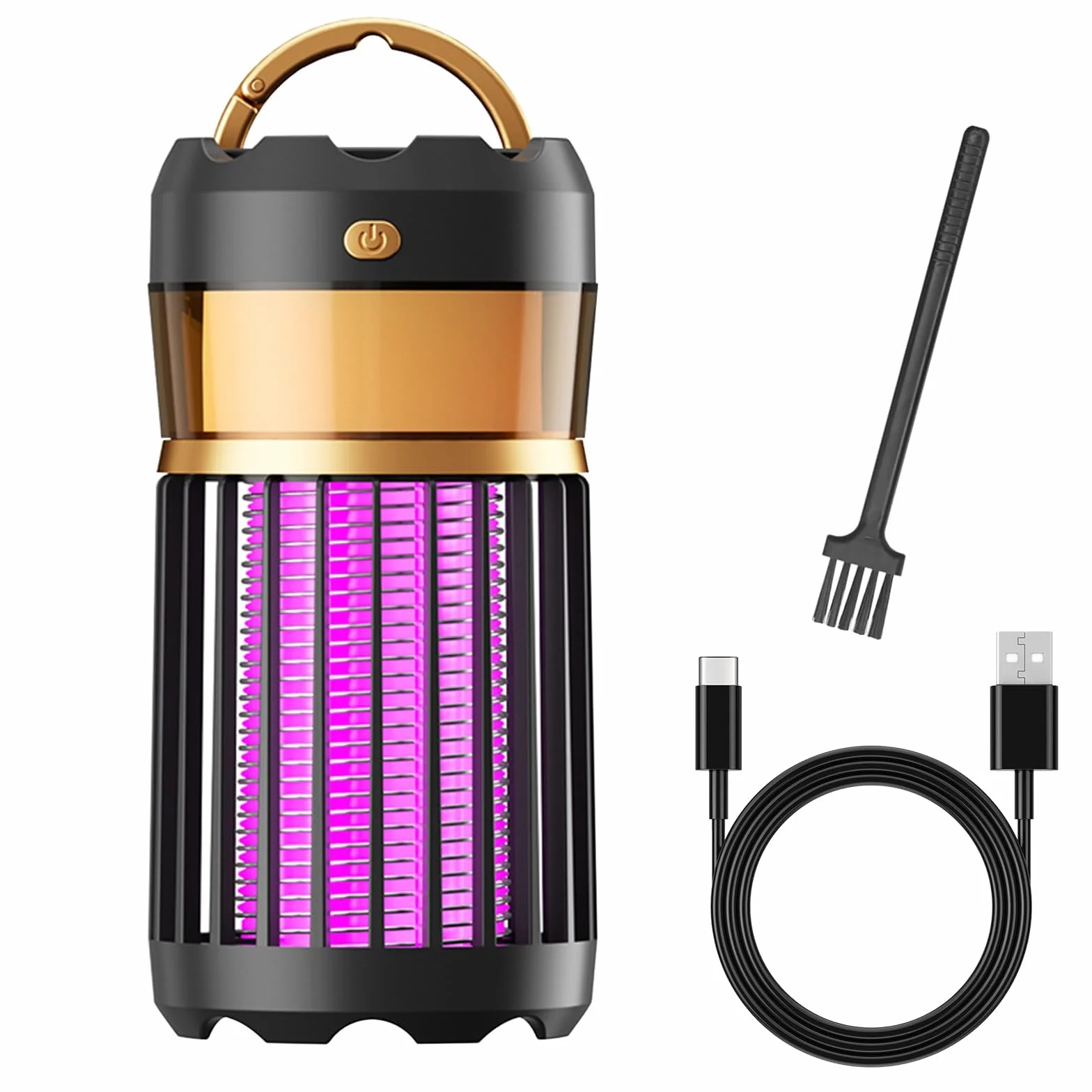 Lampe Anti Moustique Ultrason Tue Mouche Electrique 2000V Rechargeable USB Camping Interieur Anti Insectes Nero