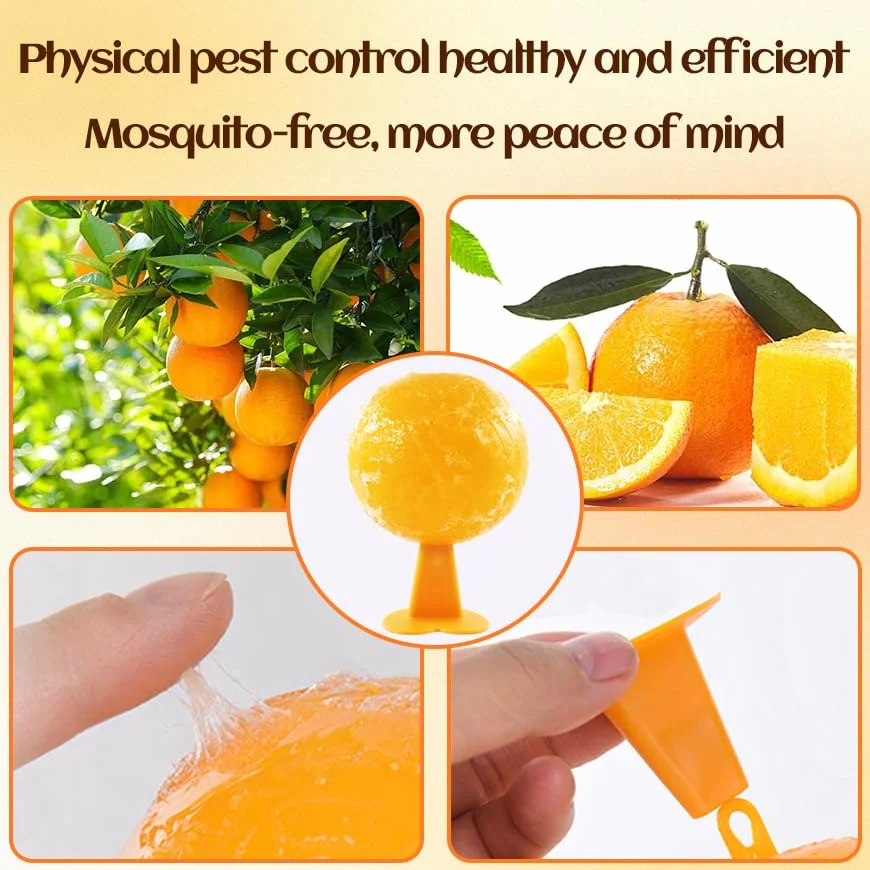 Piège à Mouche des Fruits 6PCS Boules Jaunes Anti Mouche pour Pots de Fleurs Balcons