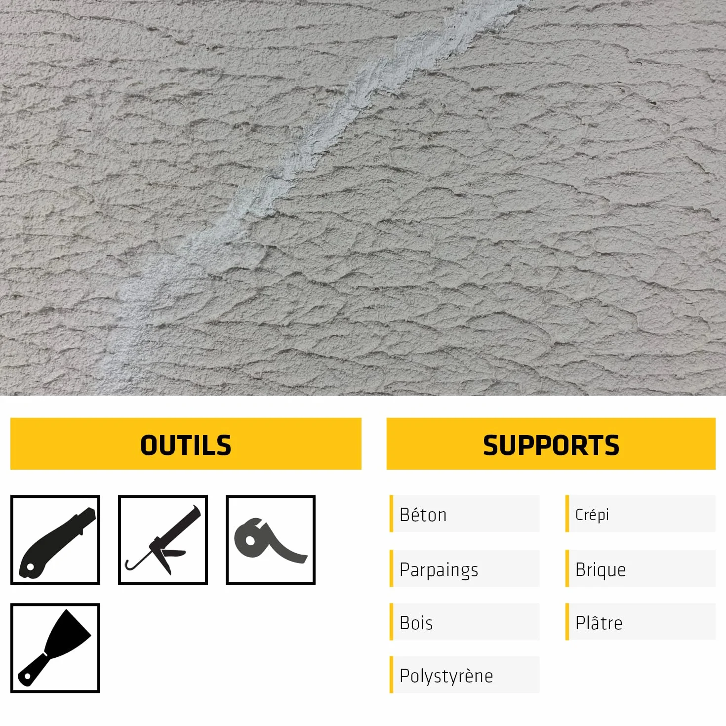 SIKA - Mastic granuleux - SikaSeal-186 Crépi blanc - Joints de raccordement et fissures - Façades extérieures - Effet crépi - Résistant aux UV - Multi-supports - 300 ml