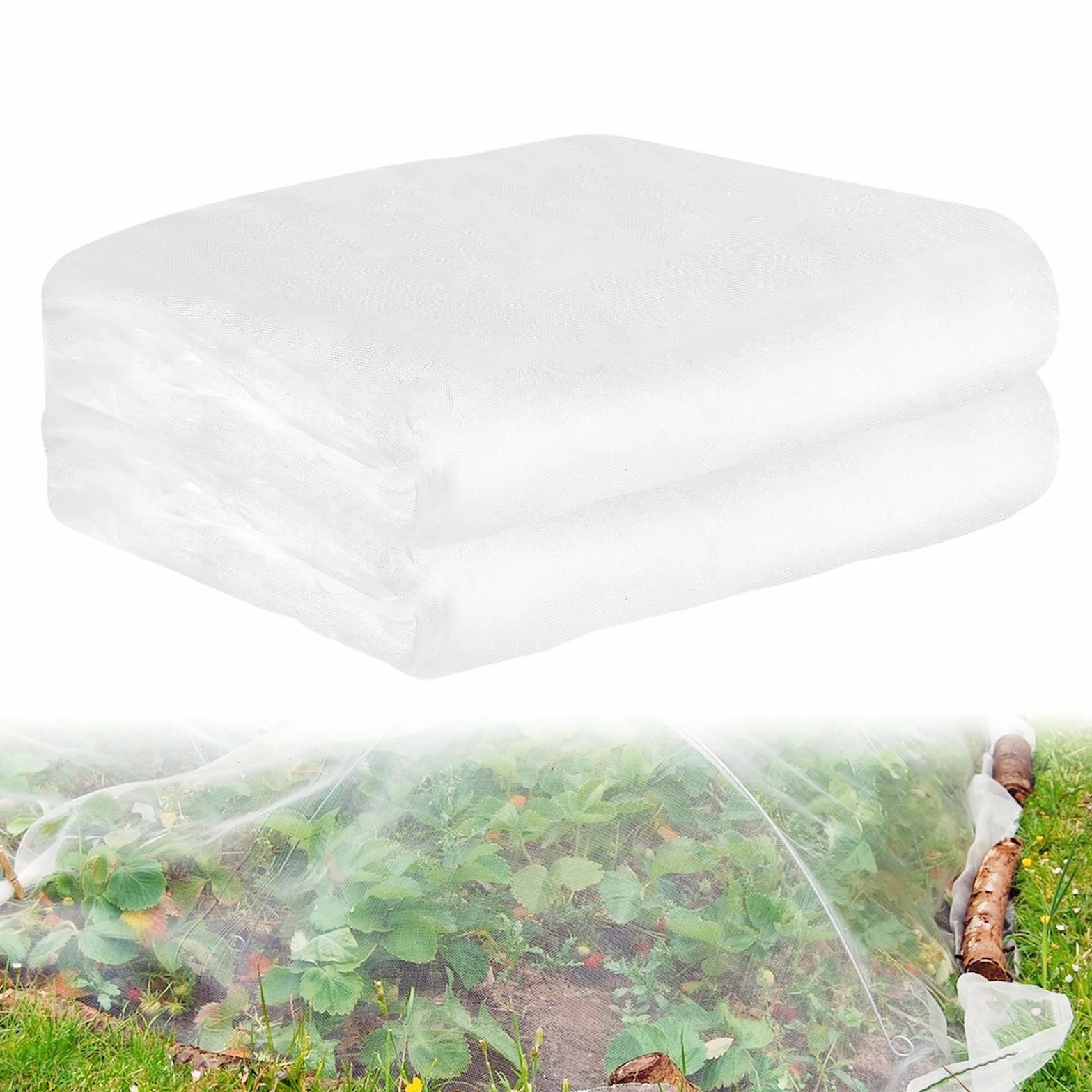 Filet Anti Insecte 3m x 10m Mailles Fines Moustiquaire en Rouleau pour Jardin Balcon Potager Blanc