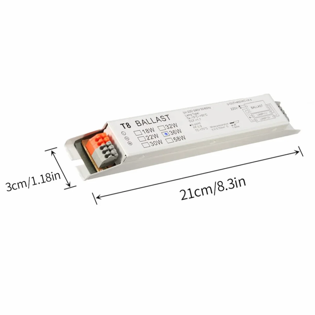 Ballast Électronique T8 Ballast Électronique, 2x36w Tension Largeur Fluorescent Instant Start De Démarrage De La Lampe D'économie D'énergie Parfaite Pour Une Utilisation Par Des Professionnels Ou Une