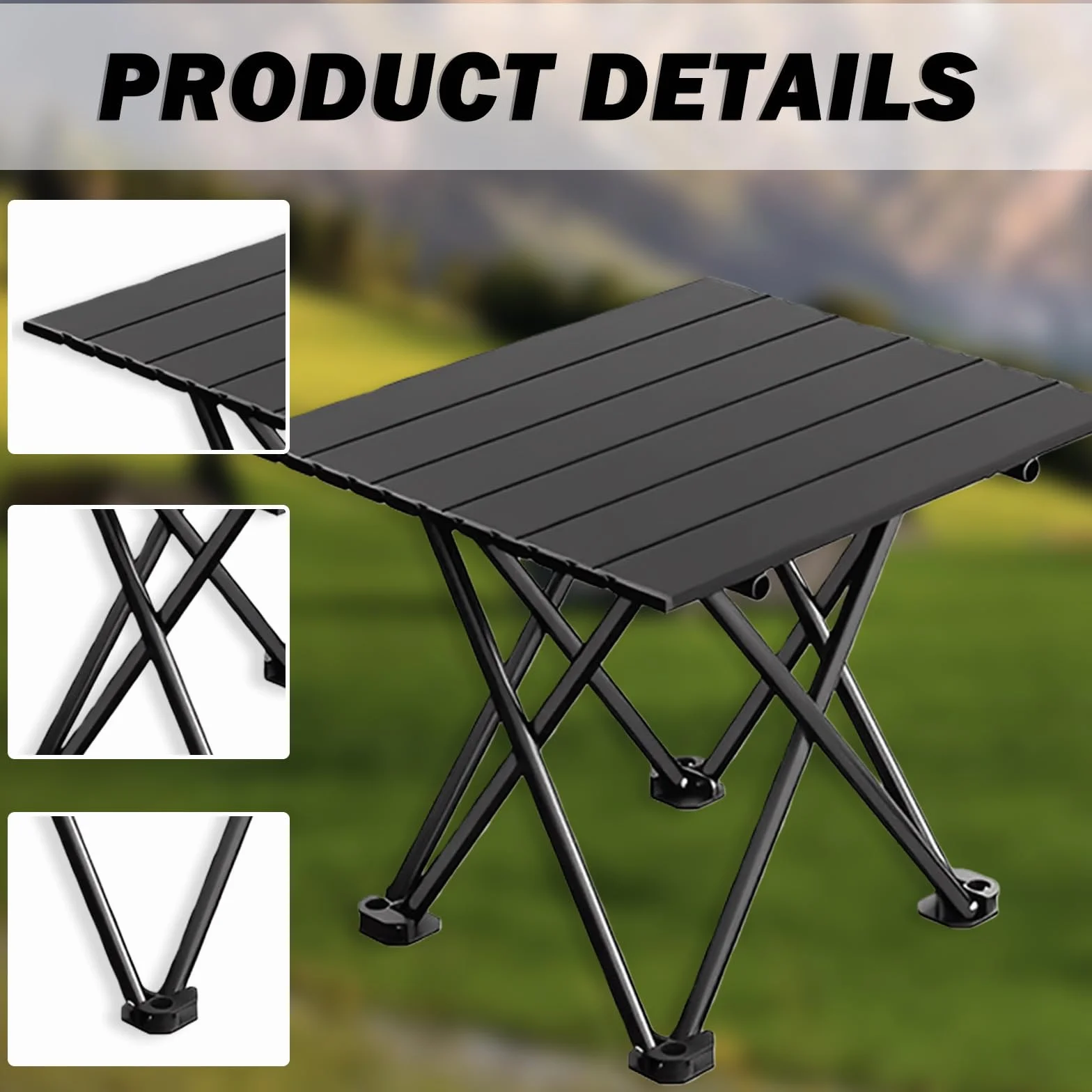 Table de camping pliable portable GOMETY en aluminium avec sac de transport
