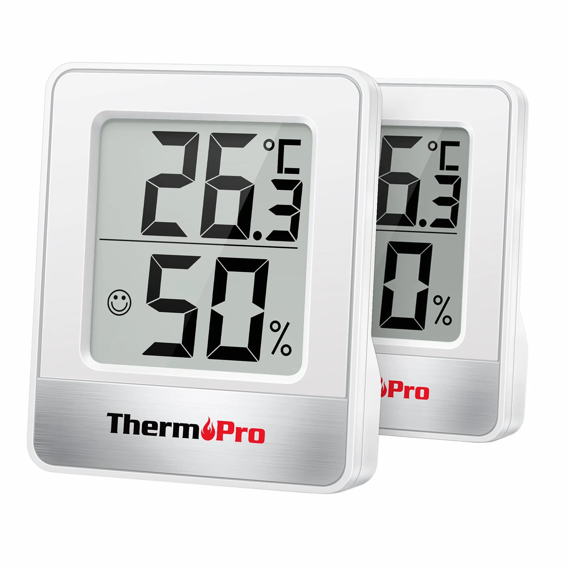 ThermoPro TP49-2 Hygromètre Numérique Thermomètre Intérieur Moniteur Température Humidité 2 Pièces