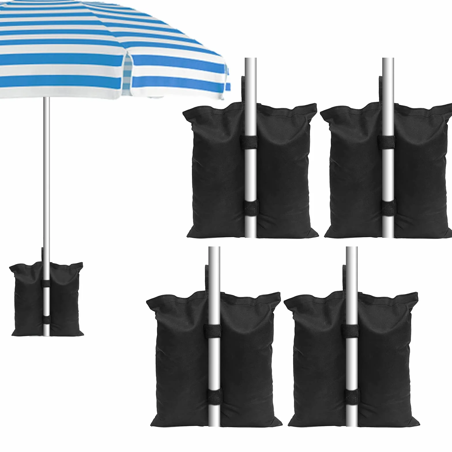 Sac de Sable pour Parasol 4pcs, Pied de Tonnelle Lestage Tissu Oxford 800d