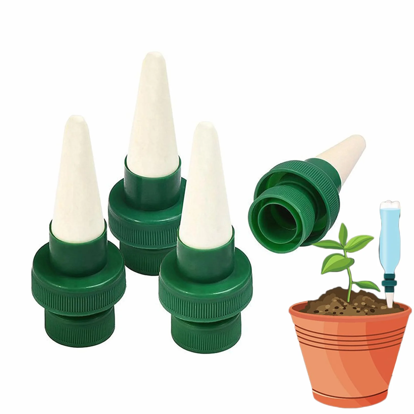 Arrosage Goutte à Goutte en Céramique 4 Pièces Système d'Irrigation Automatique pour Plantes Jardin