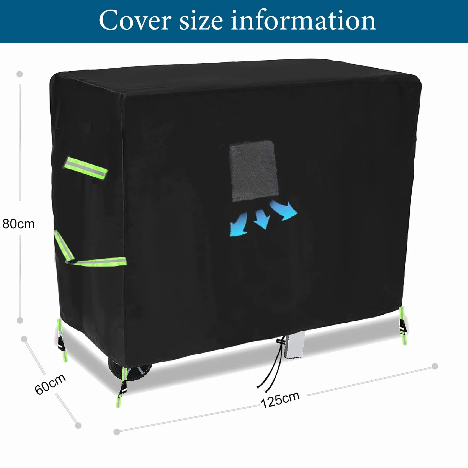 Housse de Protection pour Plancha 125x60x80 cm Imperméable Polyester avec Élastique de Serrage