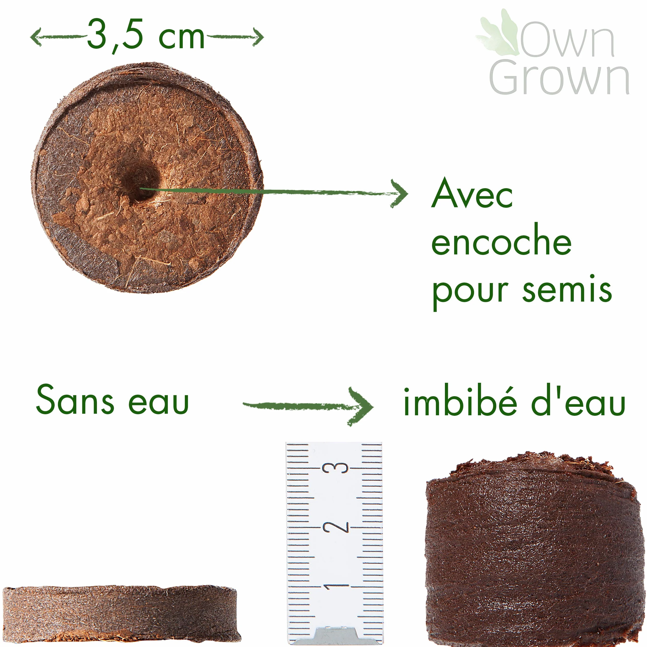 Lot de 50 Pastilles Coco Semis Fibre Naturelle 16.5x12.5x9cm Jardinage