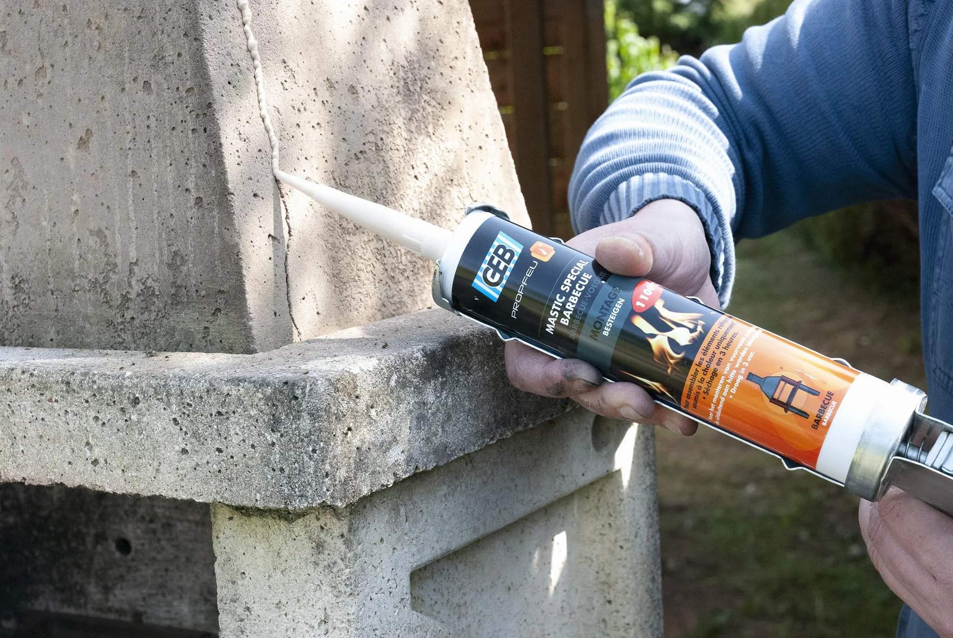 GEB Propfeu Mastic colle spécial barbecue pour les éléments réfractaires - Cartouche 310ml