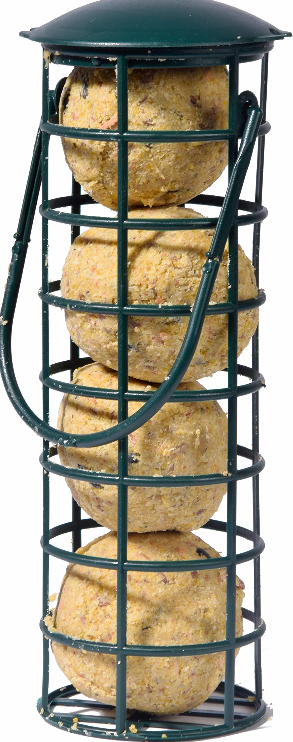 Mangeoire pour oiseaux Dobar 24081 avec quatre boules à mésanges, rechargeable, noire, plastique