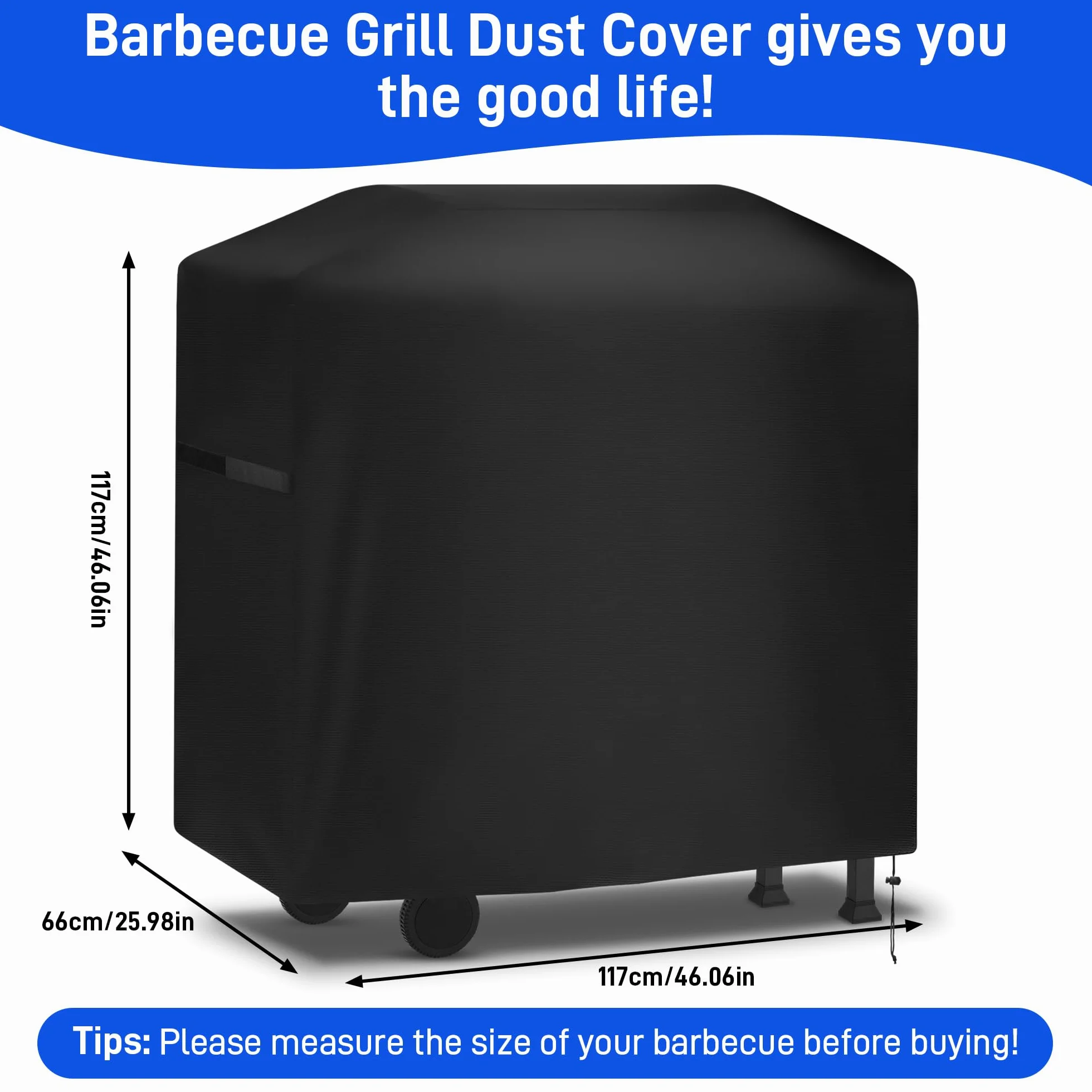 Housse Plancha Exterieur Imperméable 420D Oxford Anti-UV Barbecue Gaz avec Sac de Rangement 117x66x117cm
