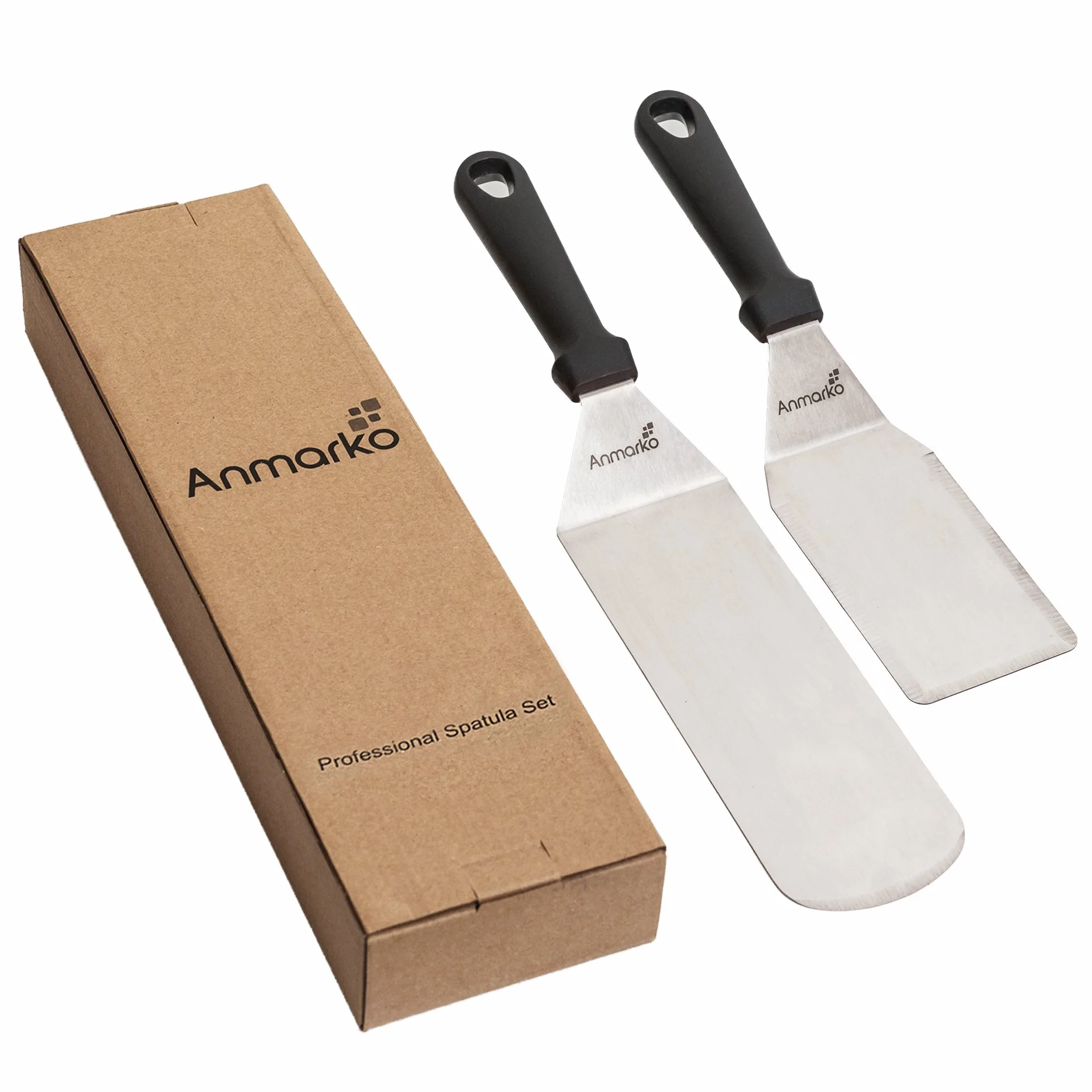 Ensemble de spatules en acier inoxydable pour barbecue - Spatule pour hamburger et rôti