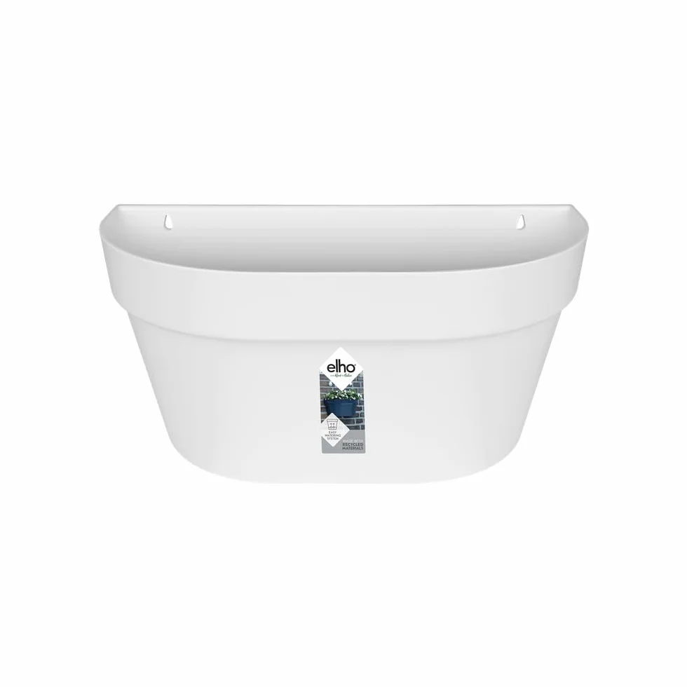 Elho Loft Urban Mural 40 Planteur Balcon Extérieur Ø 39.3 x H 18.8 cm Blanc