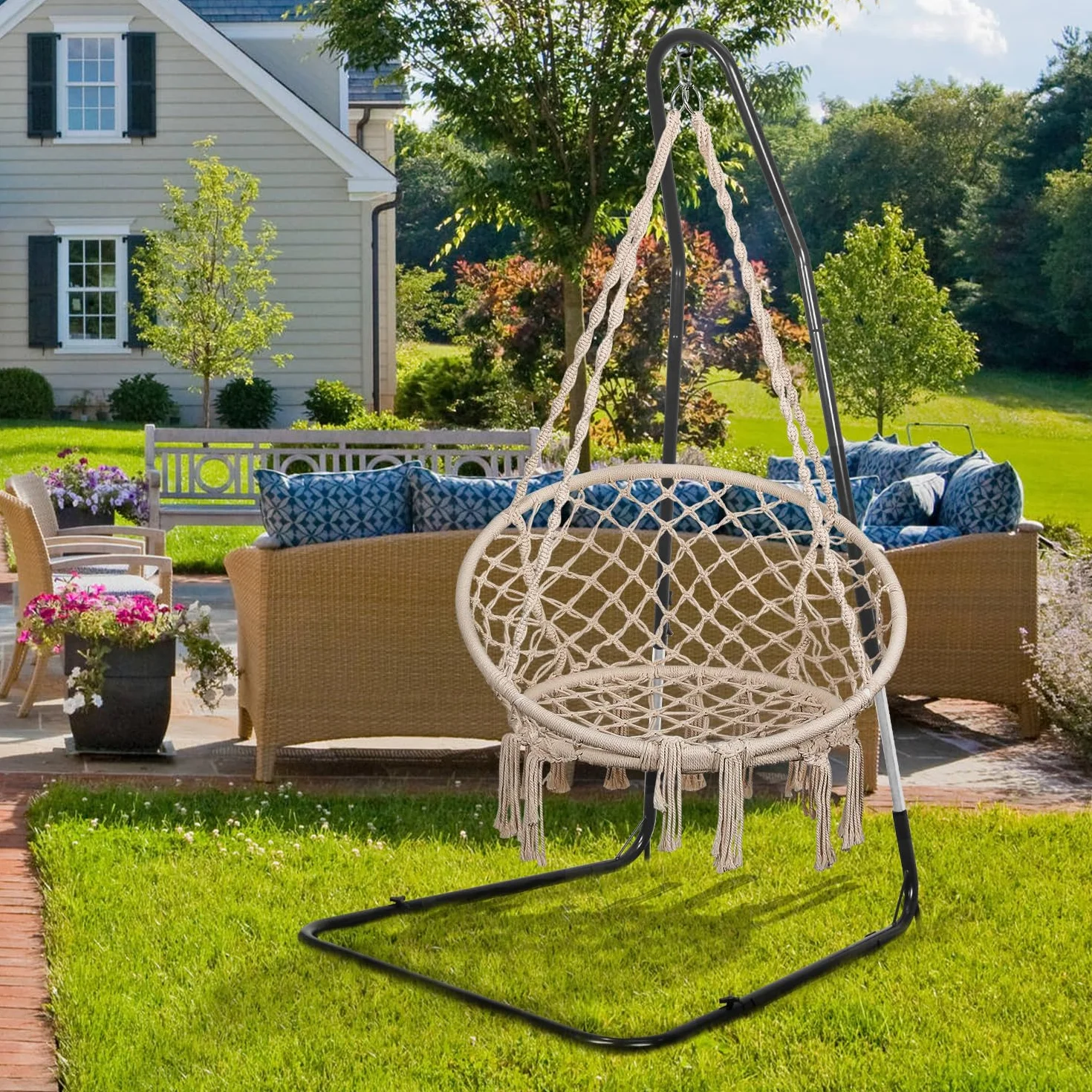 Support de chaise hamac robuste, hauteur réglable 200-230 cm, 150 kg, acier massif