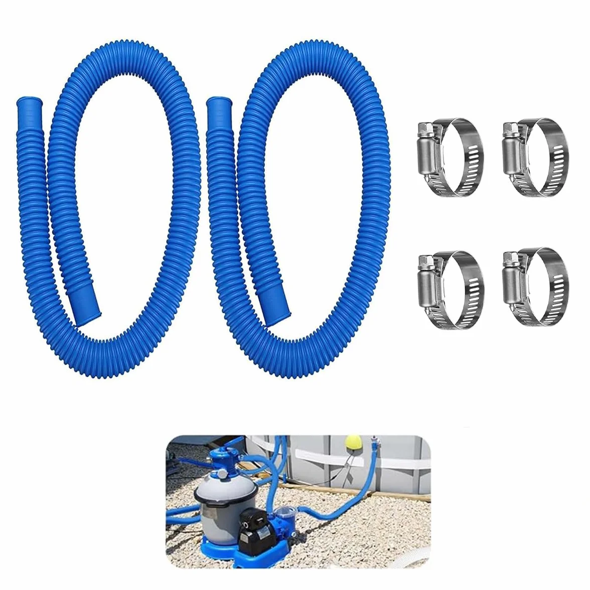 Tuyau Piscine 32mm 1.5m pour Pompe de Piscine Intex 330 530 1000 GPH