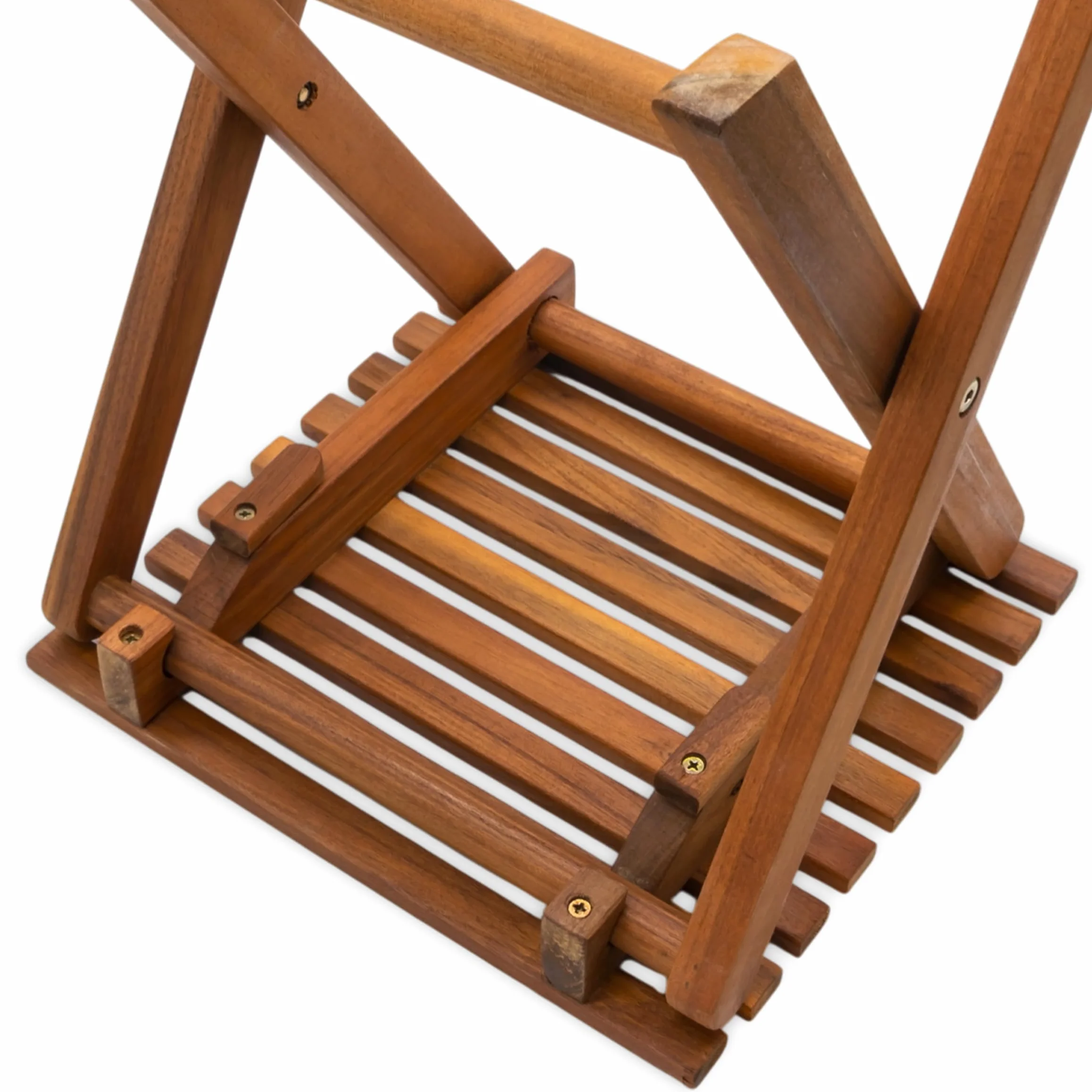 Spetebo Lot de 2 tabourets pliants en acacia naturel huilé 37 x 29 cm – Tabouret à fleurs en bois pliable au look teck