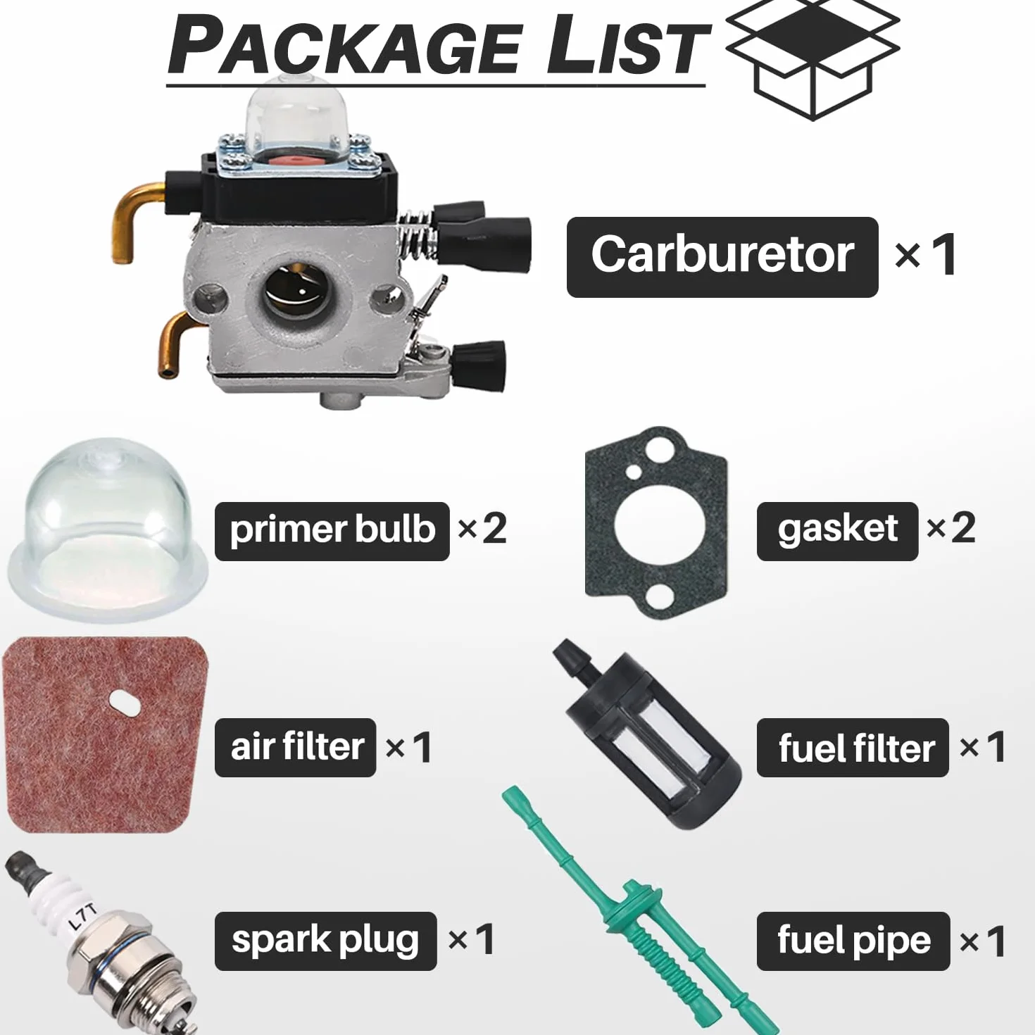 Kit Carburateur STIHL FS38 FS55 FS45 FS46 FC55 KM55 HS45 Débroussailleuse Pièces Rechange Carbu
