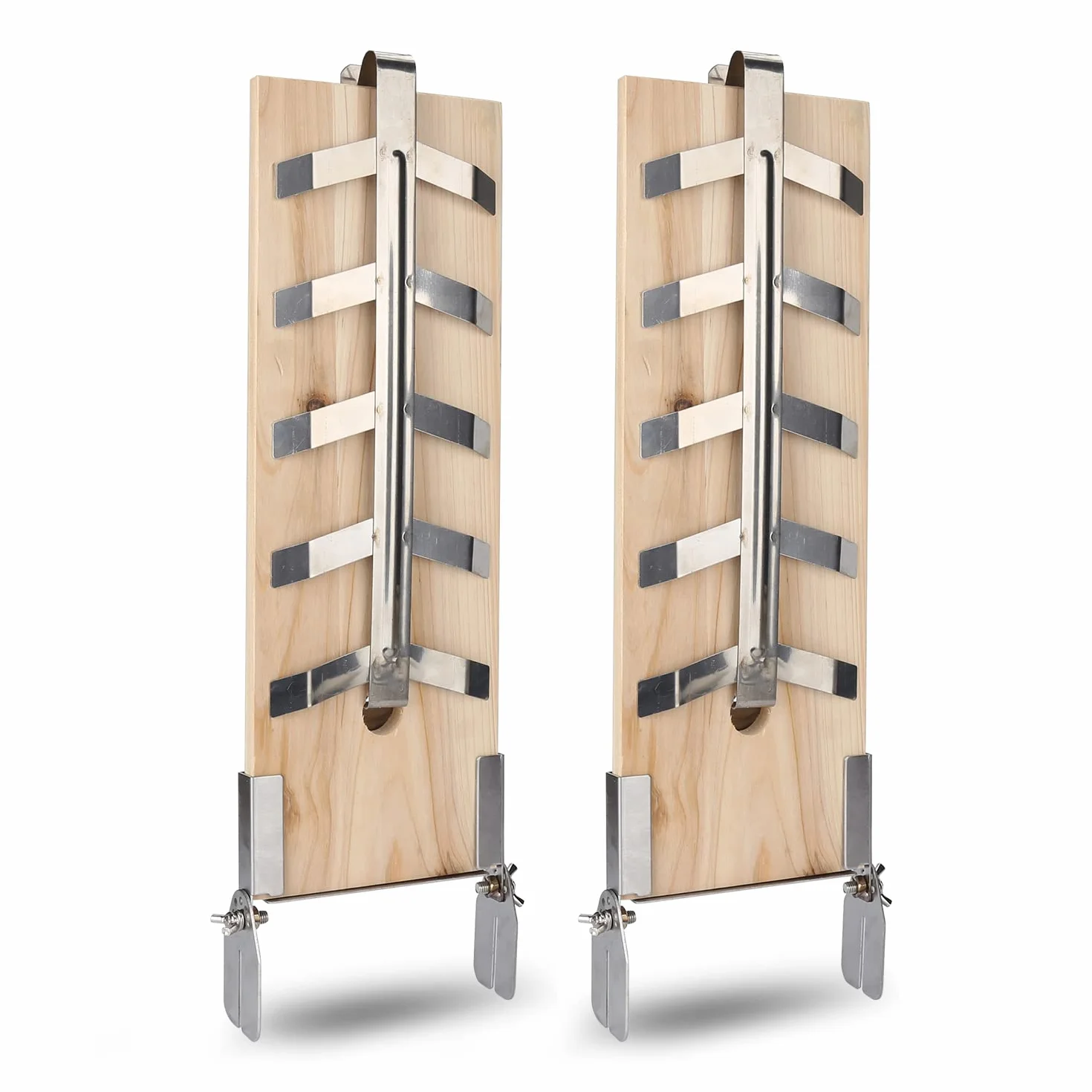 Jopassy Lot de 2 planches à saumon flammé avec support réversible - Planche à saumon pour griller, brasero - Charge maximale 2,5 kg - Planche en bois