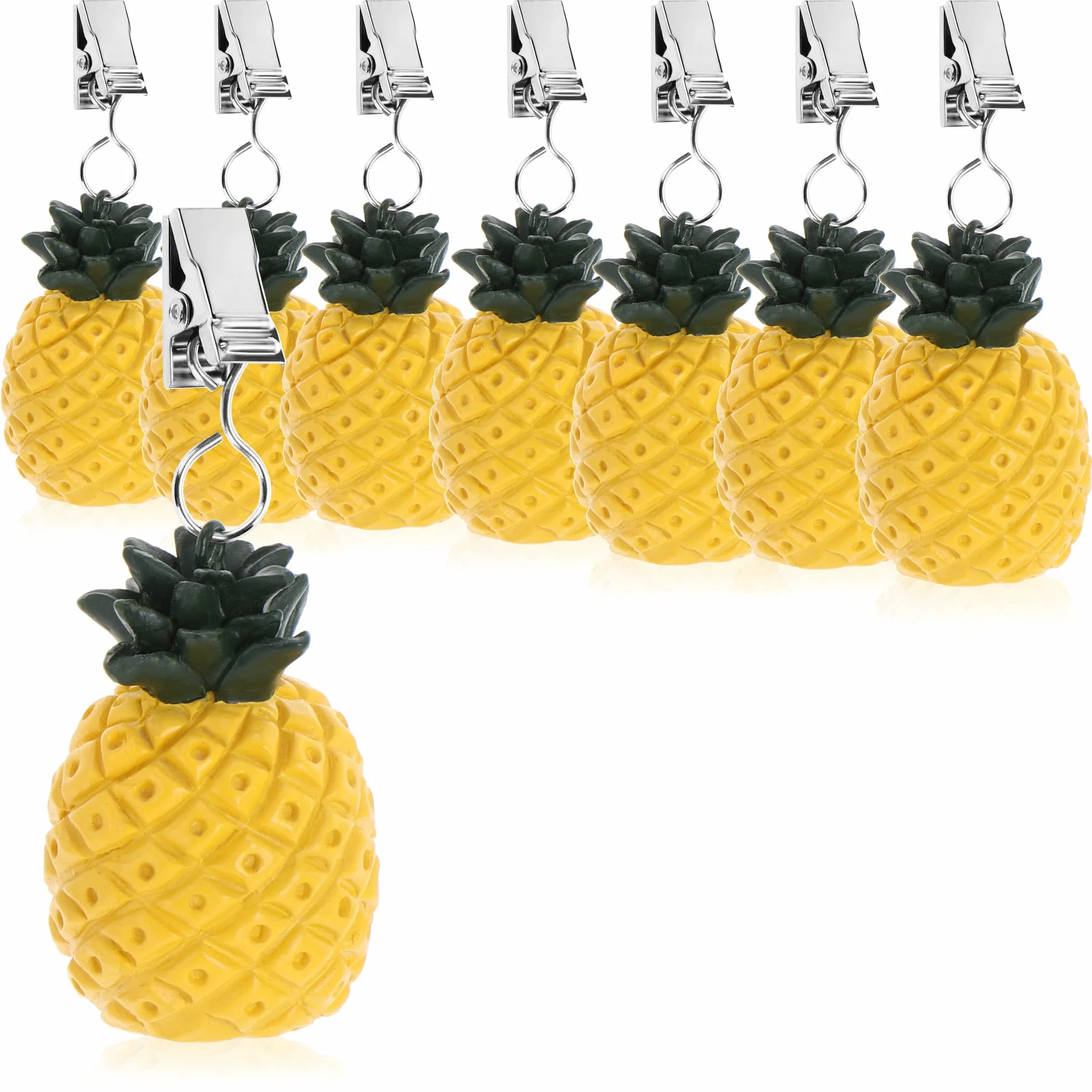 Poids de Nappe résistants aux intempéries avec Clip - Design Ananas 8 pcs Jaune