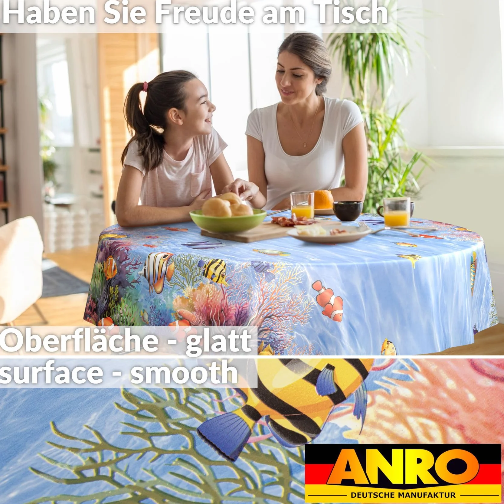 Nappe en Toile cirée Lavable Ronde 140 cm pour Table de Jardin Extérieur Intérieur