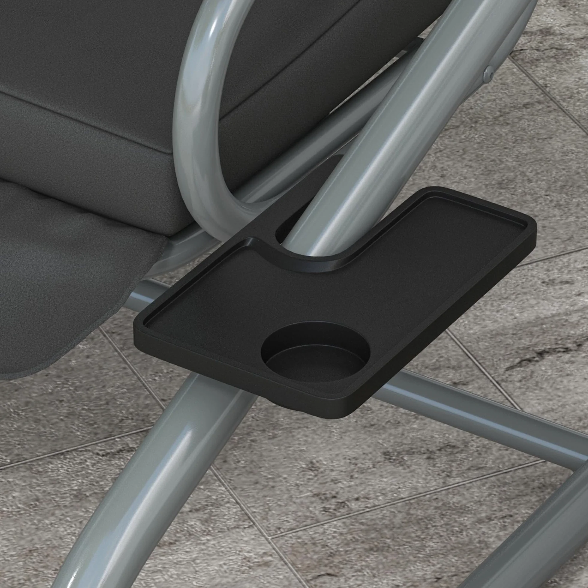 Outsunny Balancelle de Jardin 3 Places Convertible Toit Inclinaison réglable métal Noir Gris
