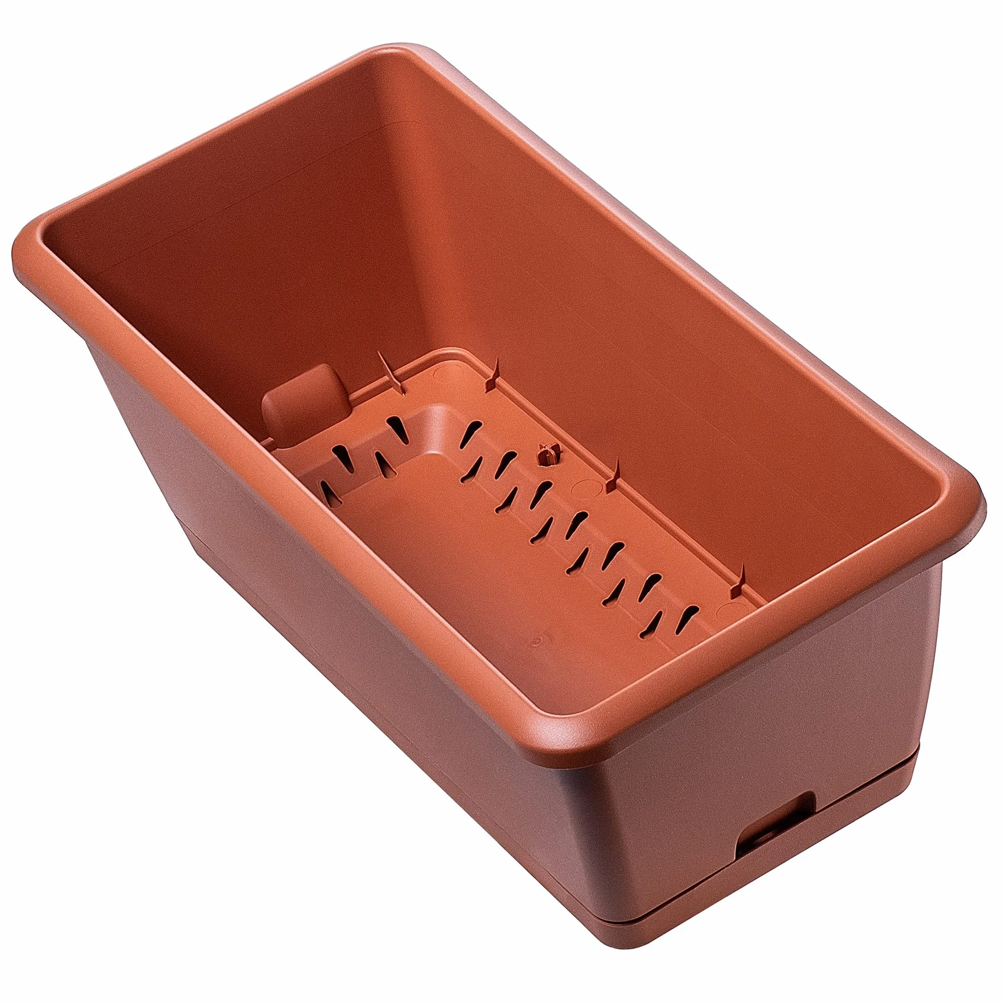 KADAX Pot de fleur 40 cm Terre cuite - Pot de plantation en plastique avec sous-plat résistant aux intempéries