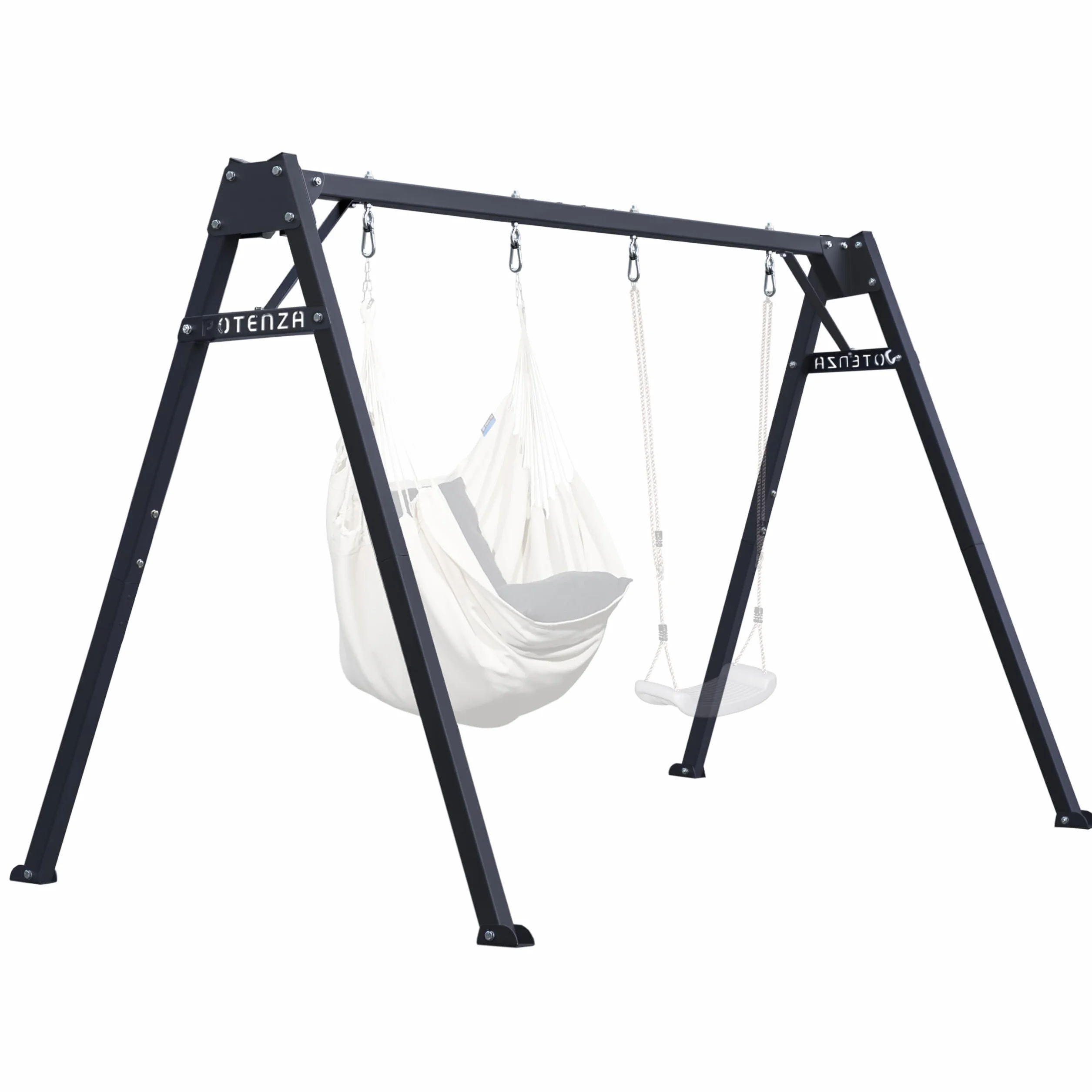 Potenza Balançoire de Jardin 2 Personnes 207x265 cm 200 kg Graphite